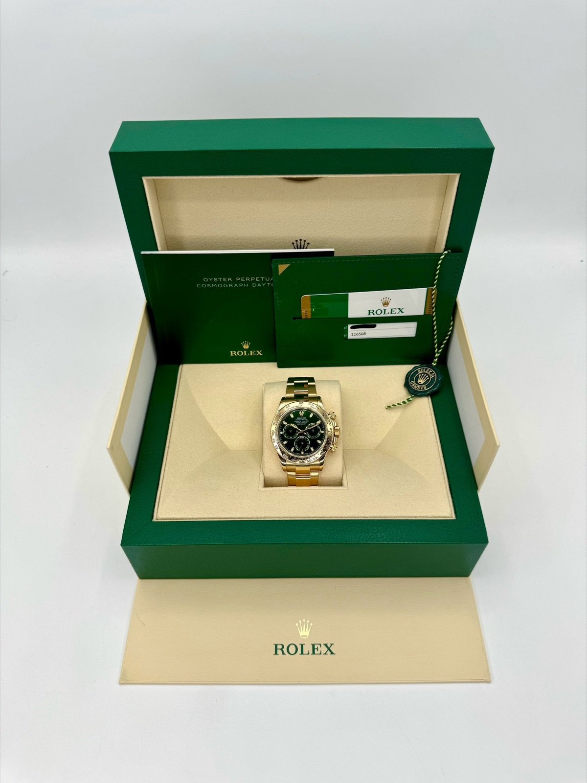 2020 Rolex Daytona “John Mayer” 40mm 116508 Yellow Gold Green Dial - Image 11
