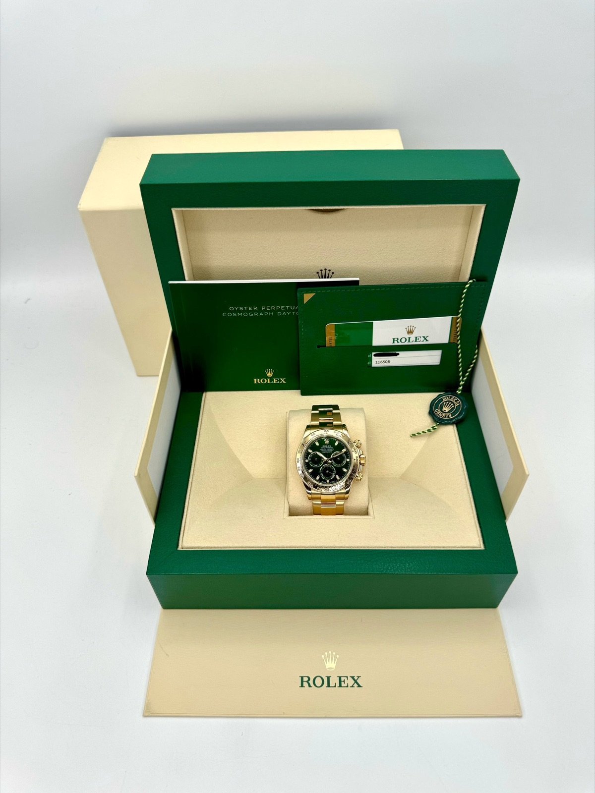 2020 Rolex Daytona “John Mayer” 40mm 116508 Yellow Gold Green Dial - Image 12