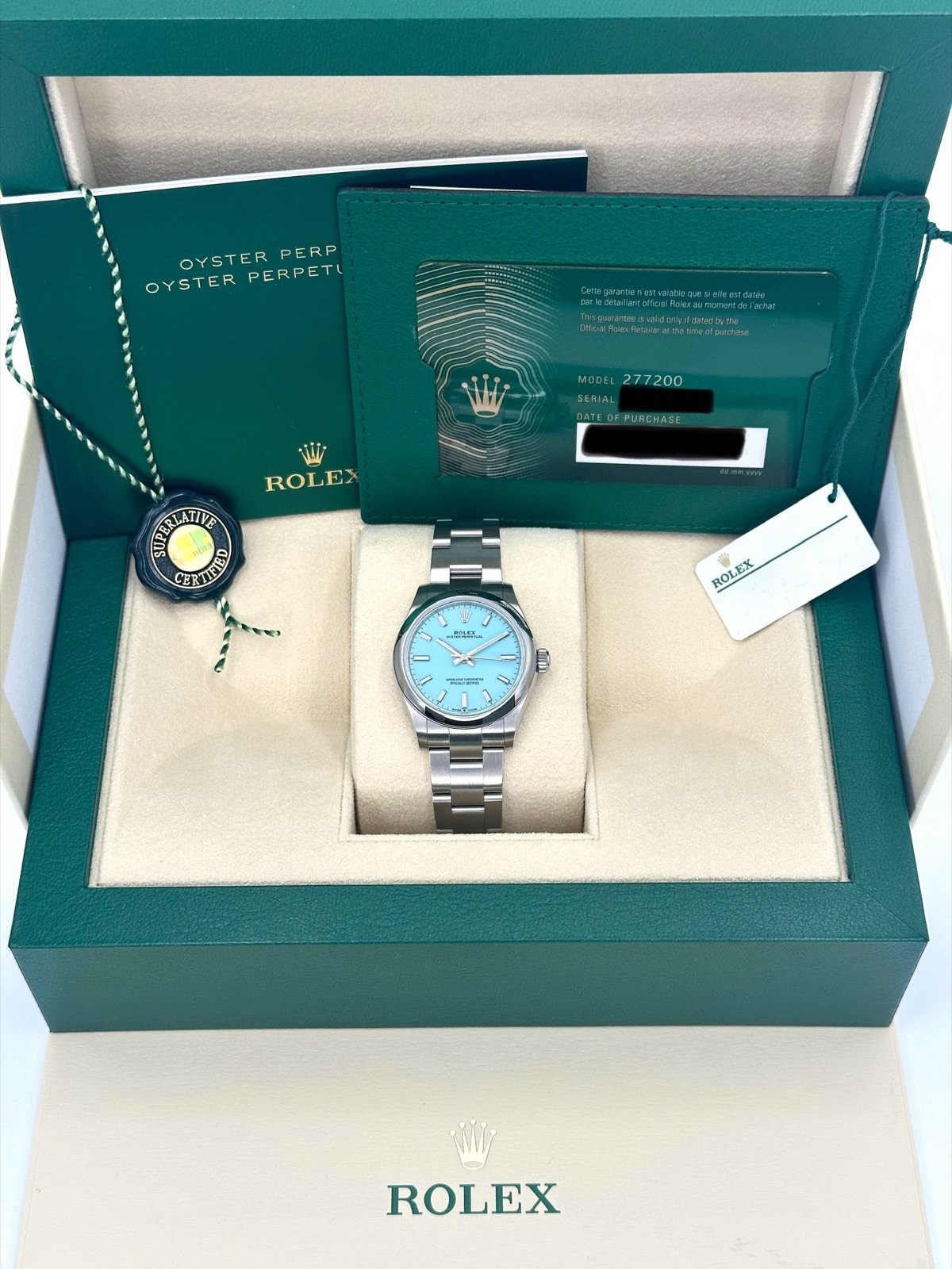 2024 Rolex Oyster Perpetual 31mm 277200 Turquoise Tiffany Blue Dial (Unworn) - Image 11