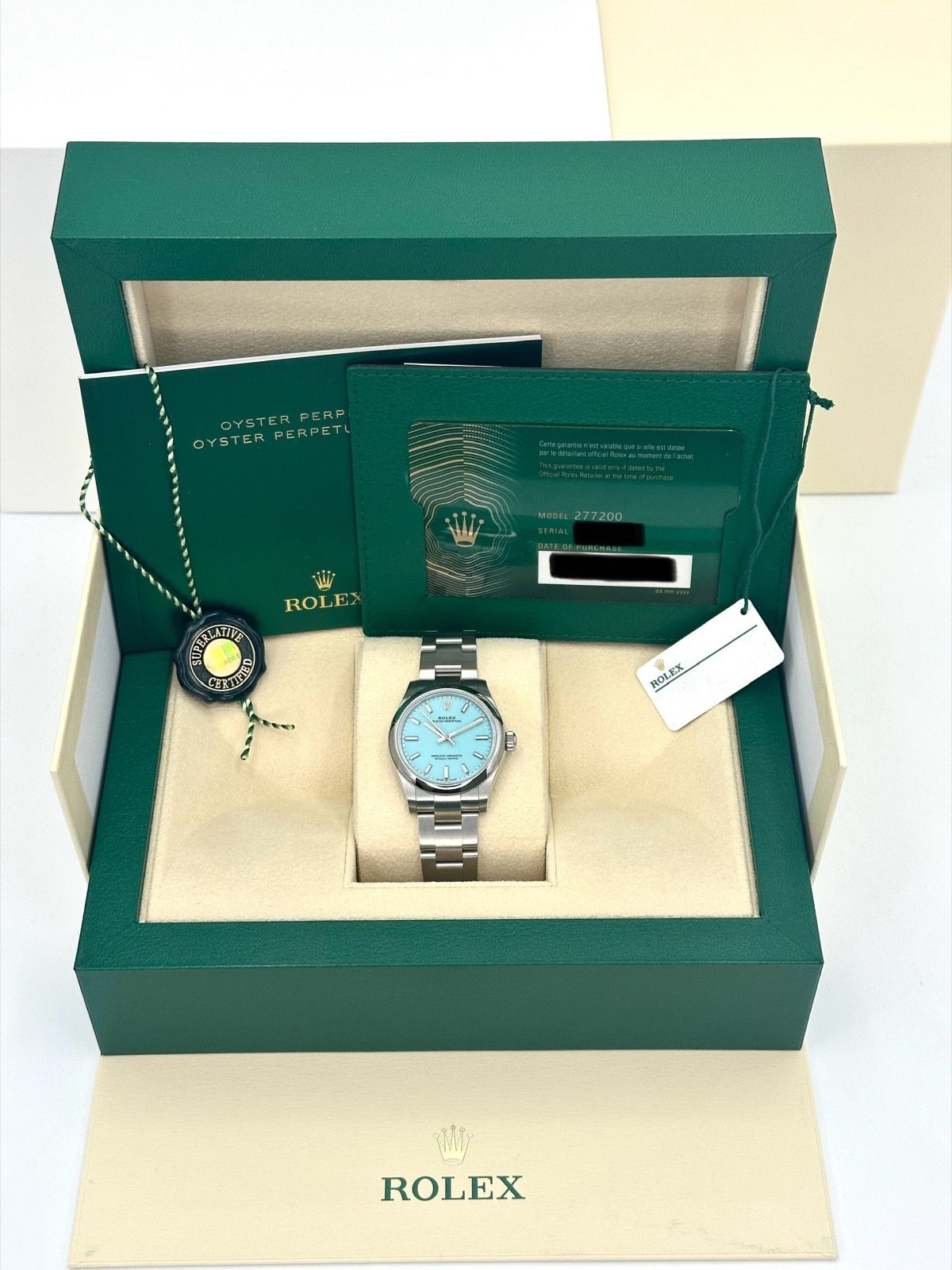 2024 Rolex Oyster Perpetual 31mm 277200 Turquoise Tiffany Blue Dial (Unworn) - Image 12