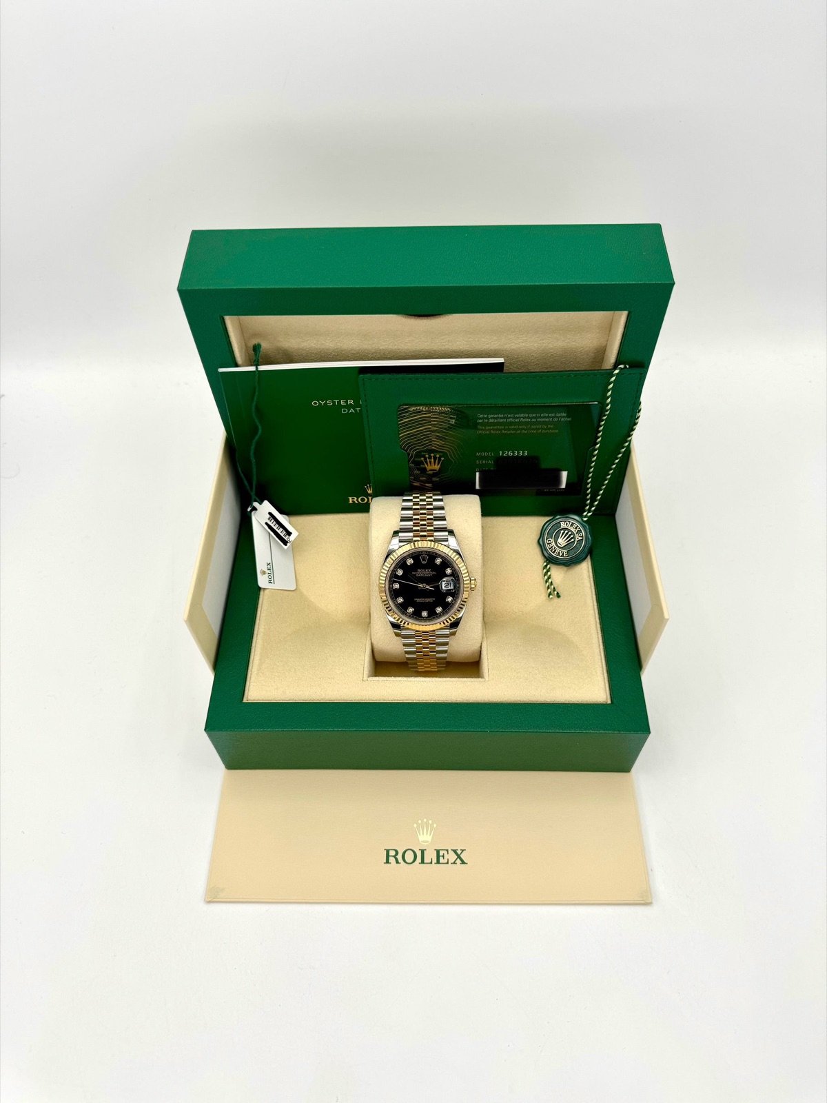 2023 Rolex Datejust 41mm 126333 Two-Tone Jubilee Black Diamond Dial - Image 11