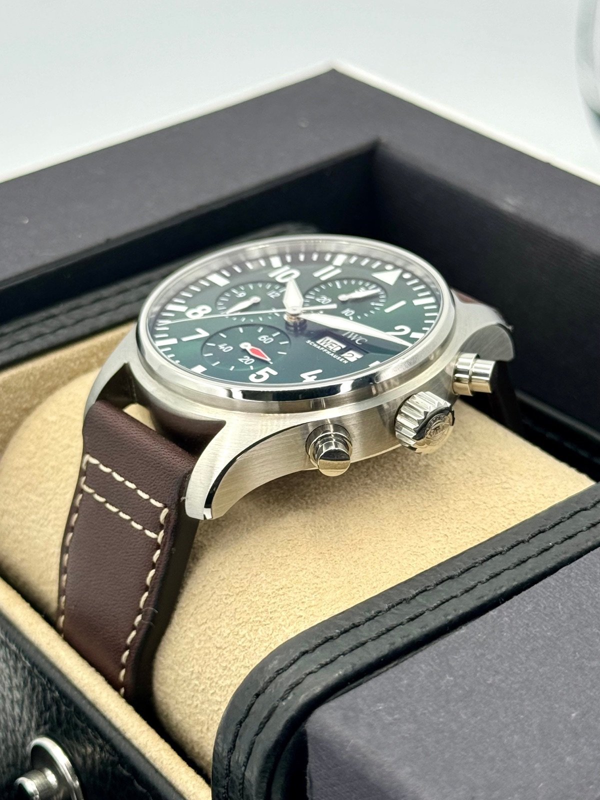 2023 IWC Pilot’s Watch Chronograph 43mm IW378005 Steel Green Dial - Image 5
