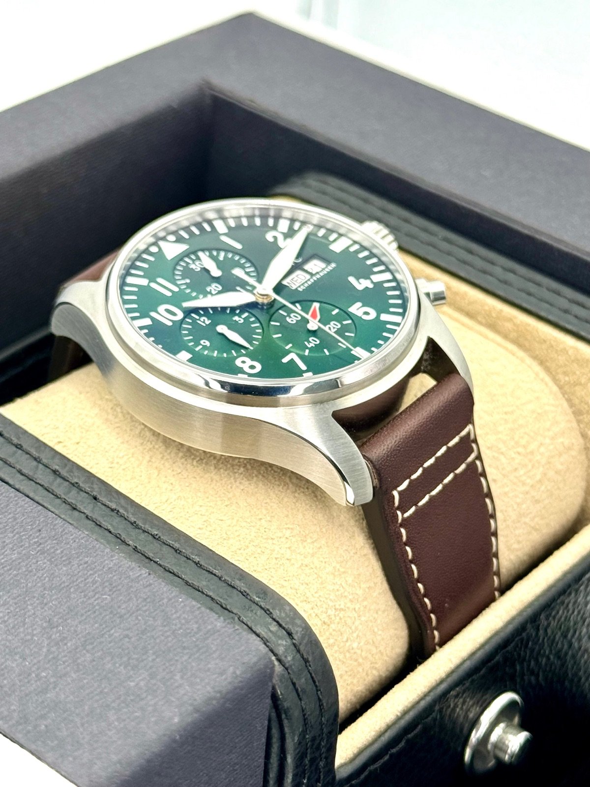2023 IWC Pilot’s Watch Chronograph 43mm IW378005 Steel Green Dial - Image 6
