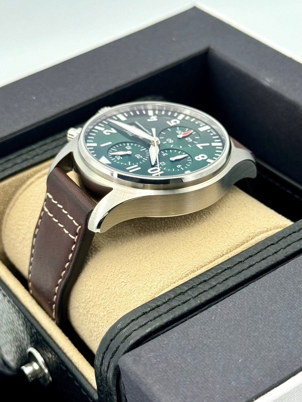 2023 IWC Pilot’s Watch Chronograph 43mm IW378005 Steel Green Dial - Image 7