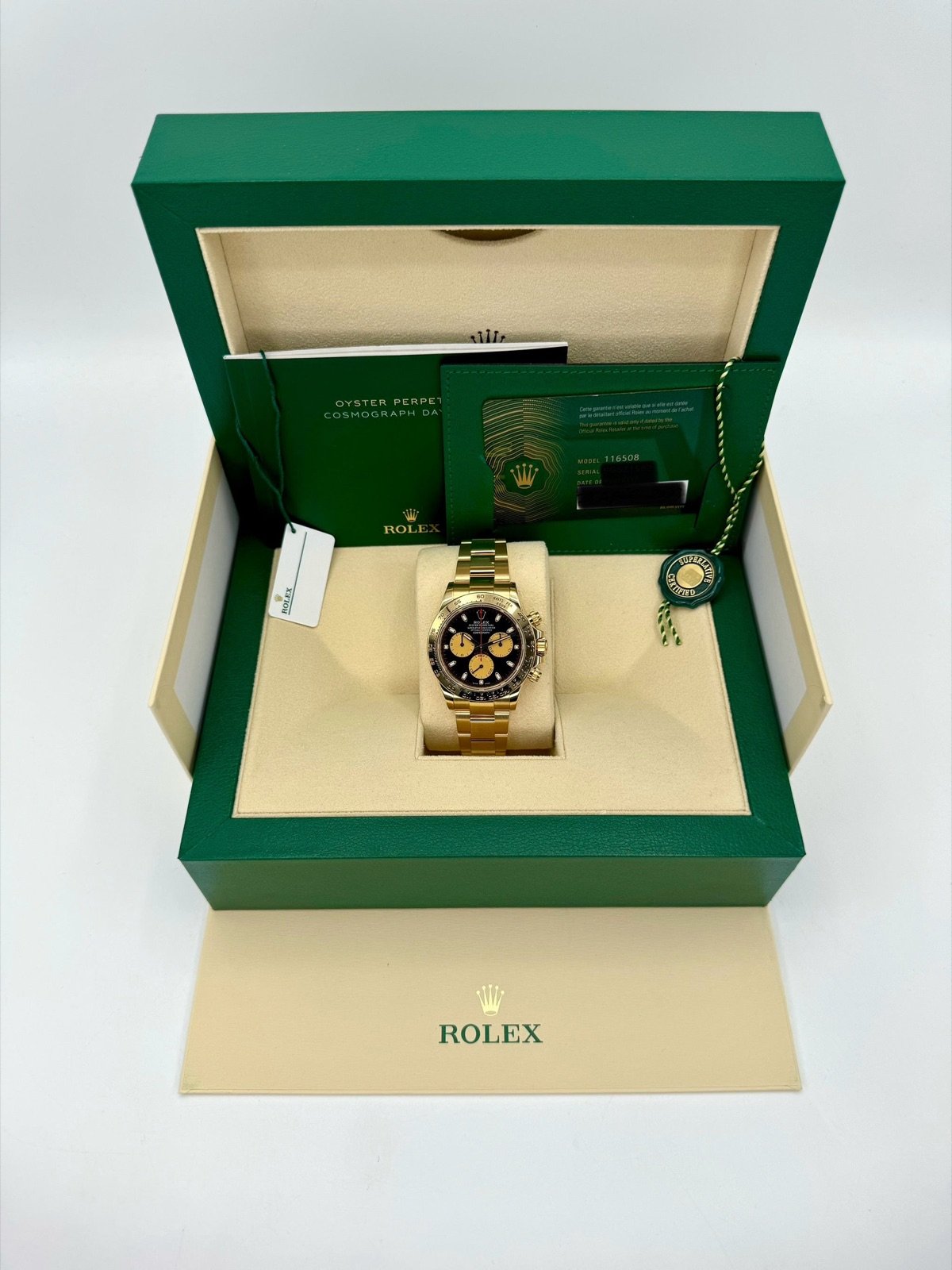 2023 Rolex Daytona “Paul Newman” 40mm 116508 Yellow Gold Black Dial - Image 11