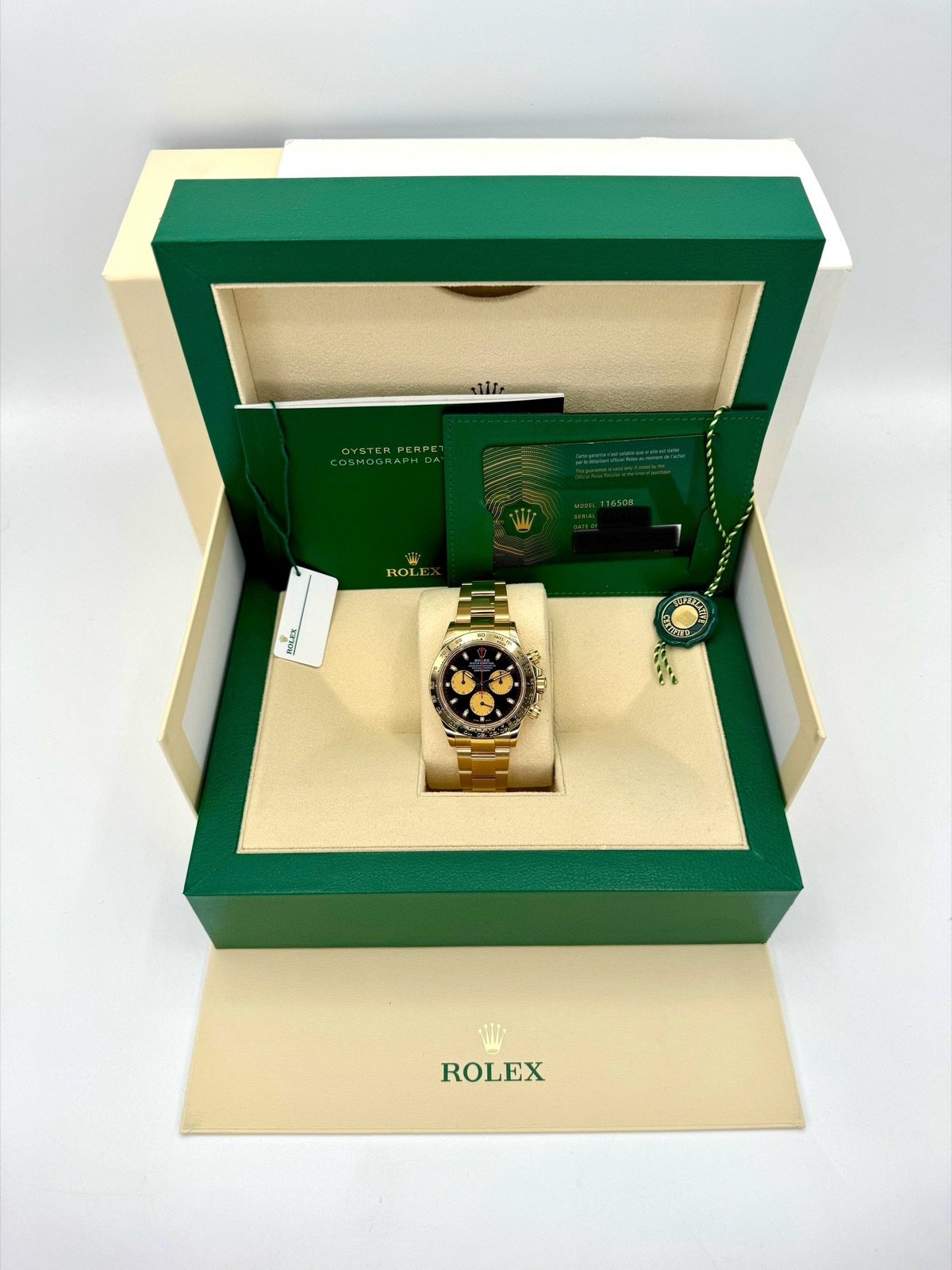 2023 Rolex Daytona “Paul Newman” 40mm 116508 Yellow Gold Black Dial - Image 12