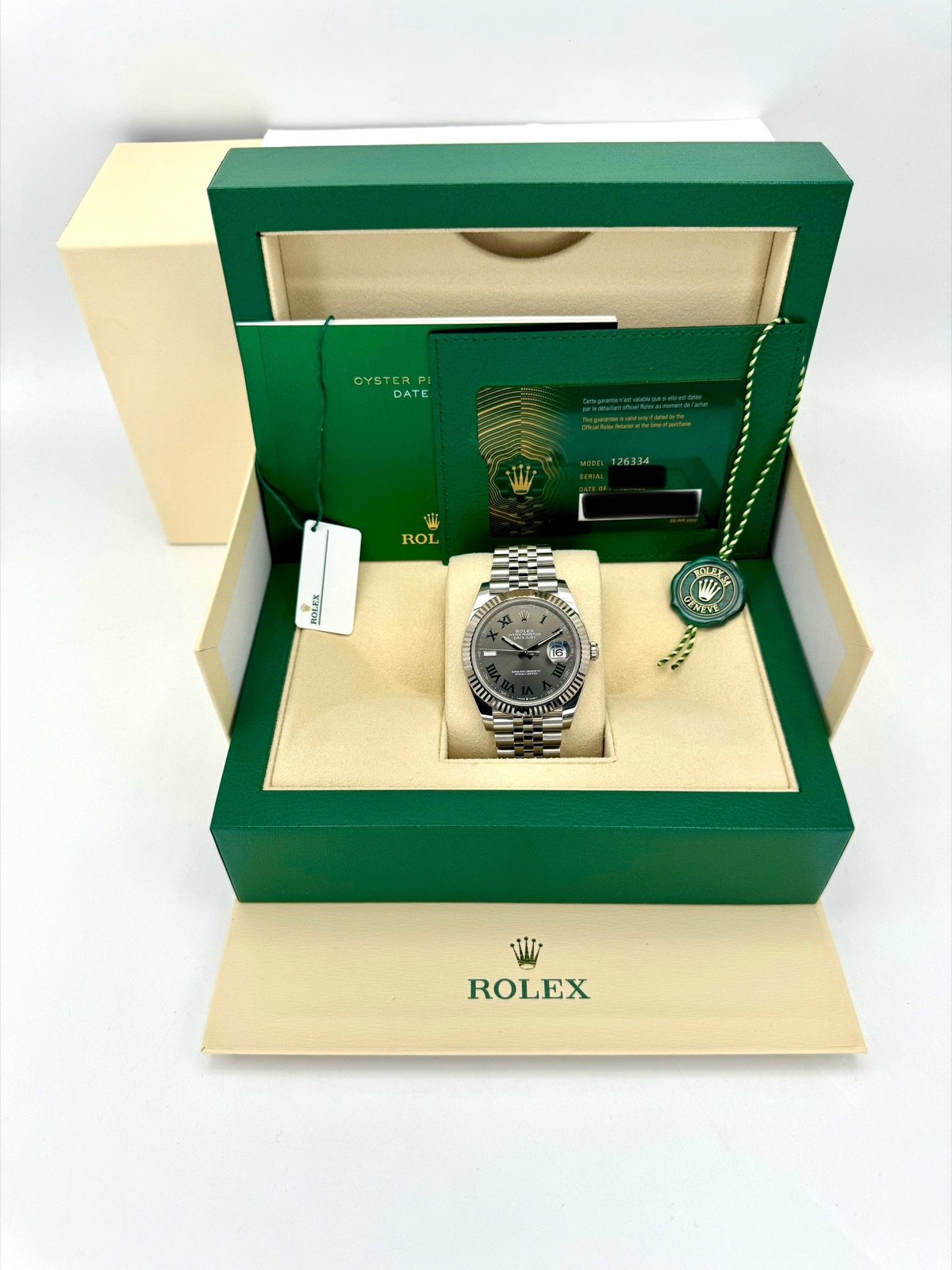 2023 Rolex Datejust 41mm 126334 Stainless Steel Jubilee Wimbledon Dial (Unworn) - Image 12