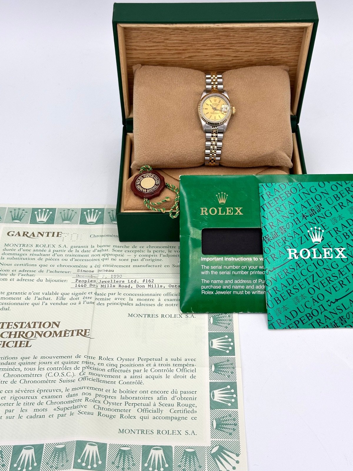 1990 Rolex Lady Datejust 26mm 69173 Two-Tone Jubilee Champagne Dial - Image 11