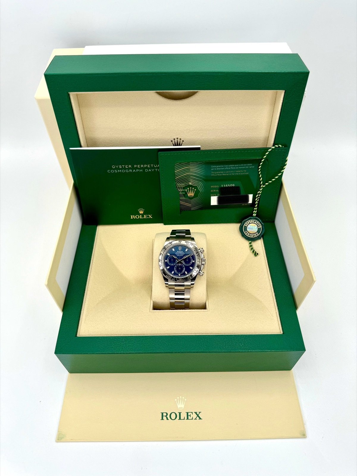 2022 Rolex Daytona 40mm 116509 White Gold Blue Dial - Image 12