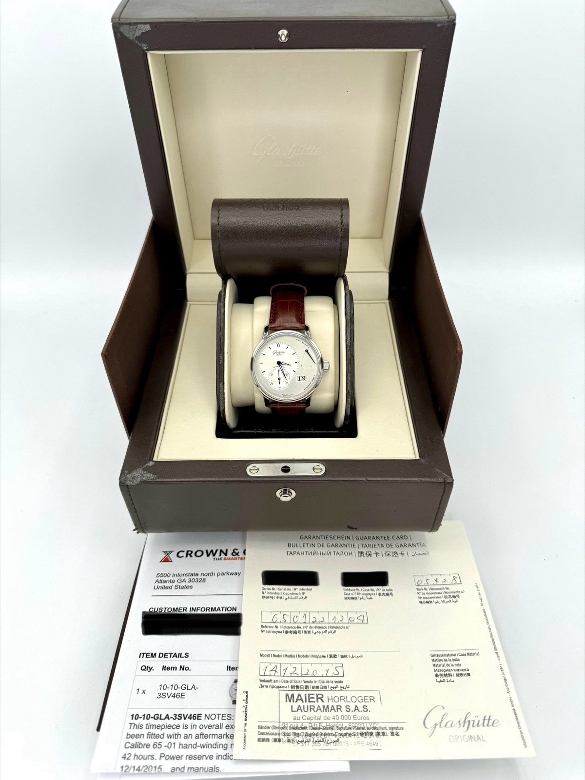 2015 Glashutte Original Panoreserve 40mm 1-65-01-22-12-04 Silver Dial - Image 12