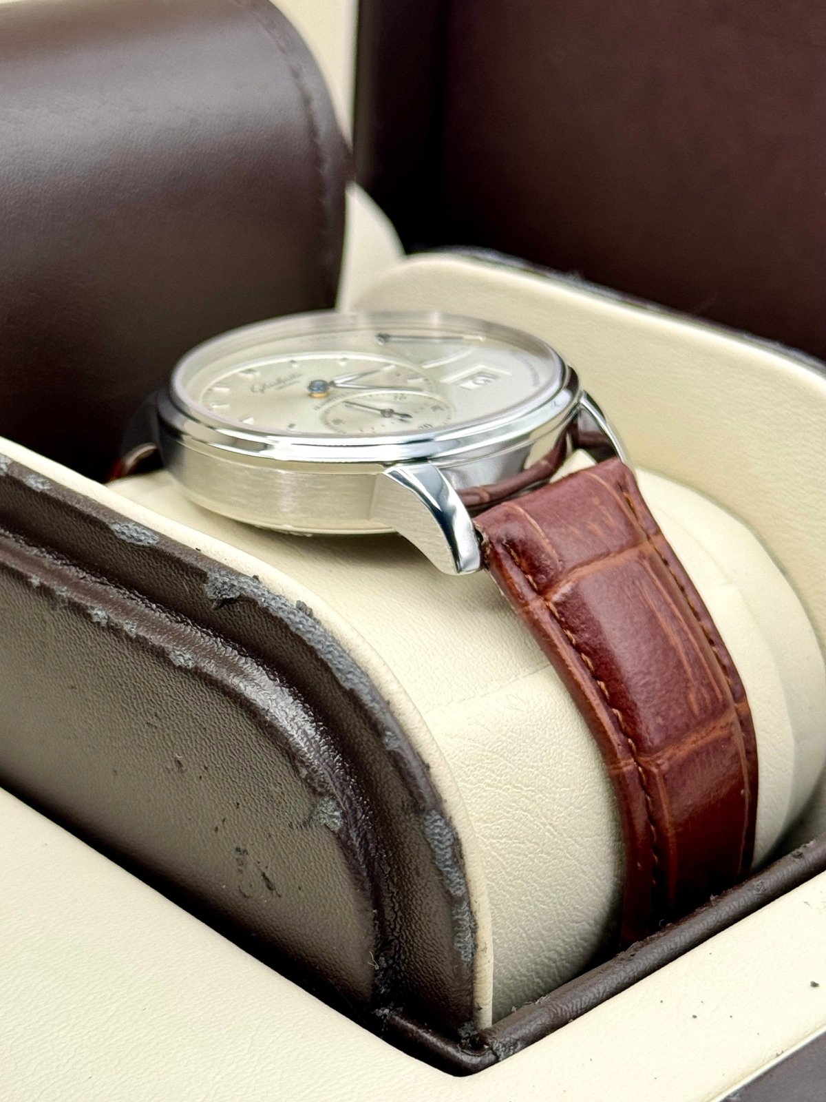 2015 Glashutte Original Panoreserve 40mm 1-65-01-22-12-04 Silver Dial - Image 6