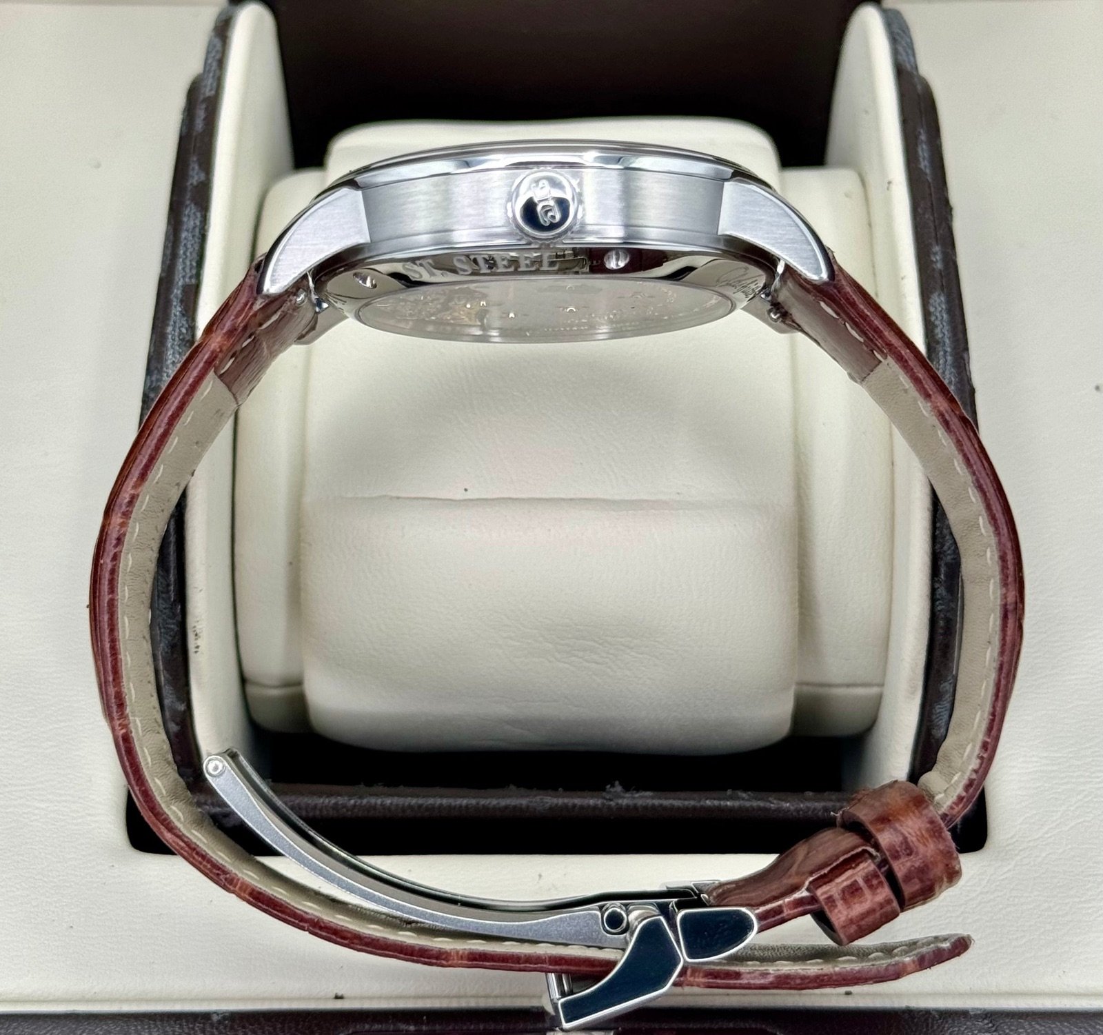 2015 Glashutte Original Panoreserve 40mm 1-65-01-22-12-04 Silver Dial - Image 9