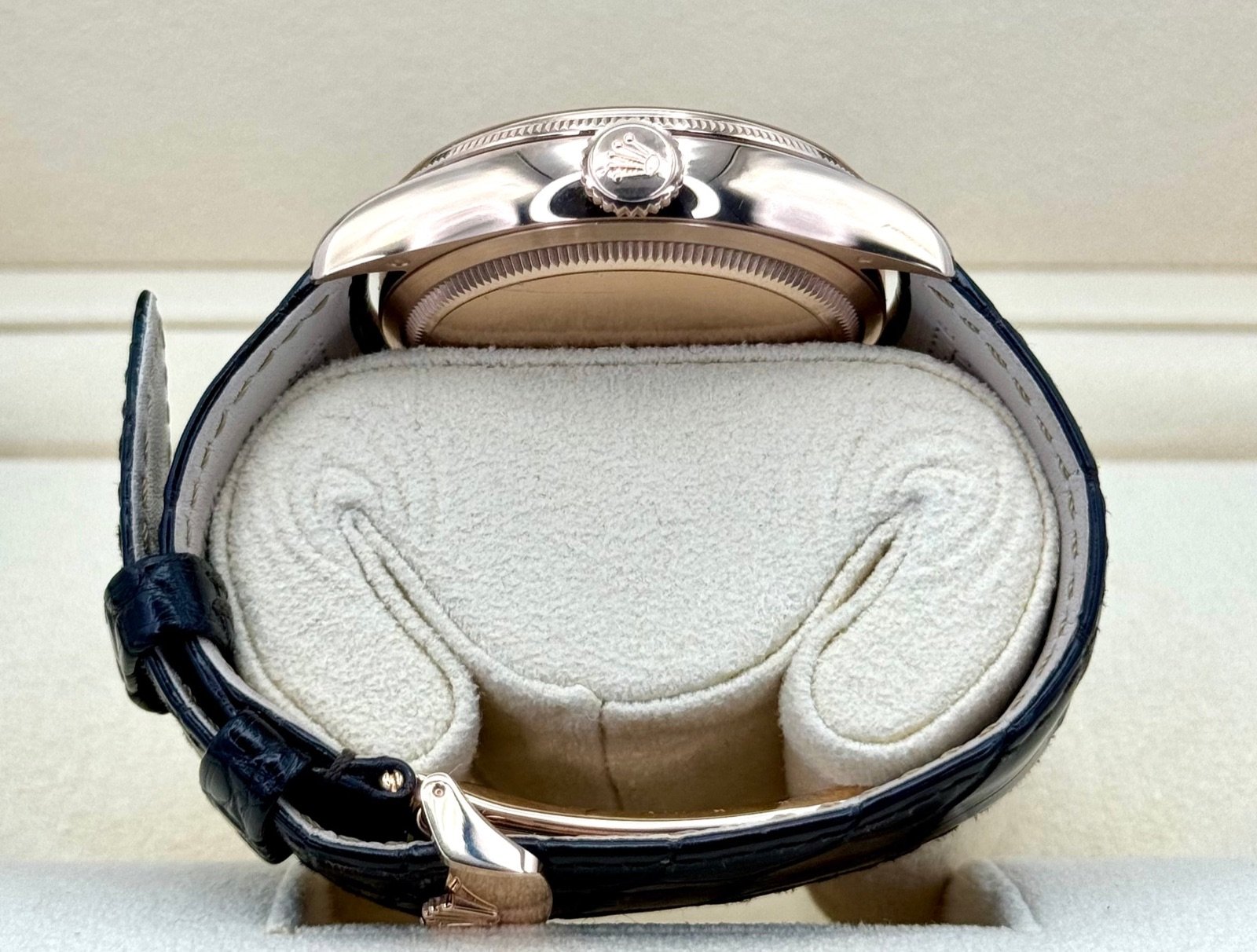 2020 Rolex Cellini Moonphase 39mm 50535 Rose Gold White Dial - Image 9