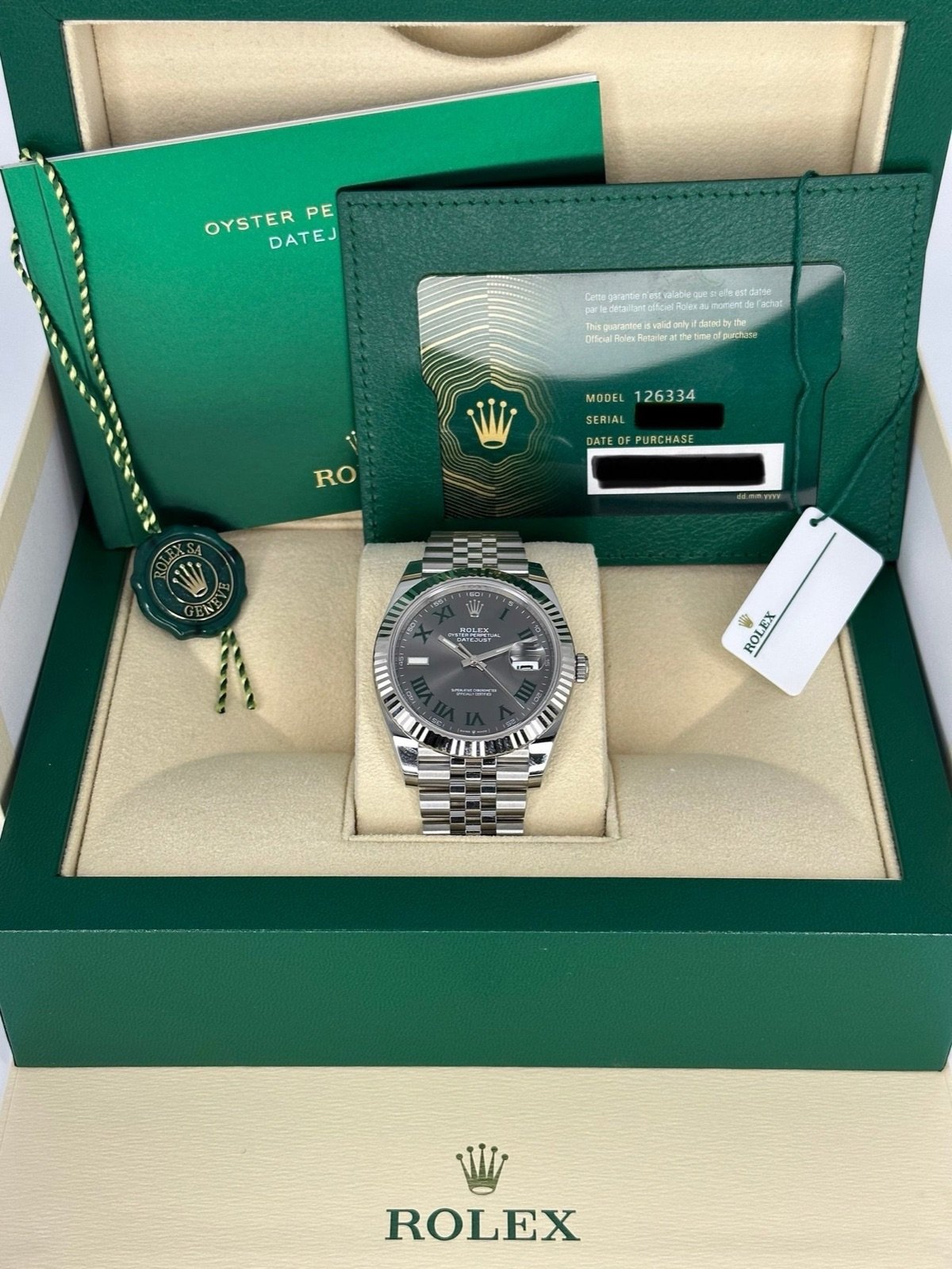 2023 Rolex Datejust 41mm 126334 Stainless Steel Jubilee Wimbledon Dial - Image 11