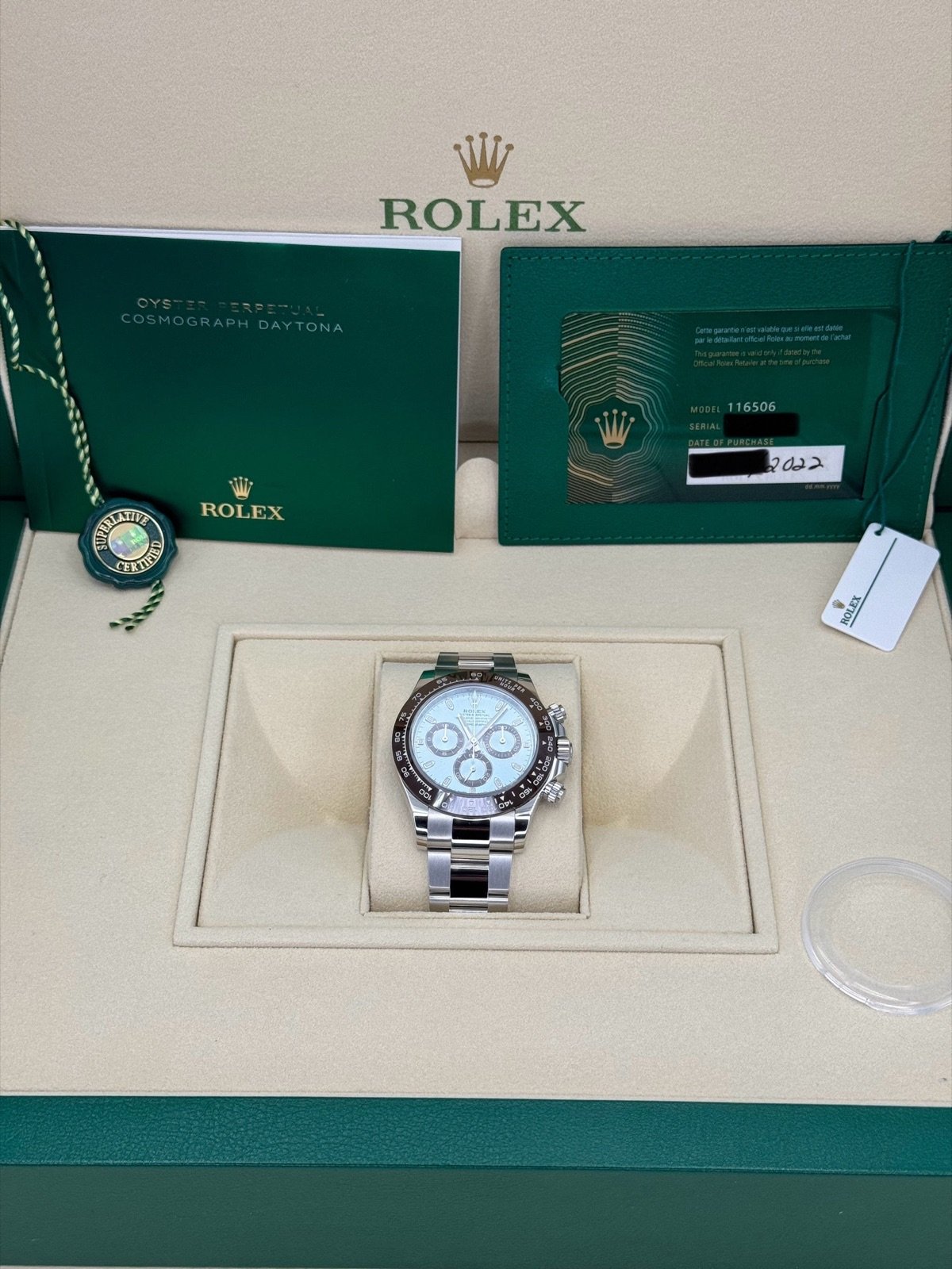 2022 Rolex Daytona 40mm 116506 Platinum Ice Blue Dial - Image 11