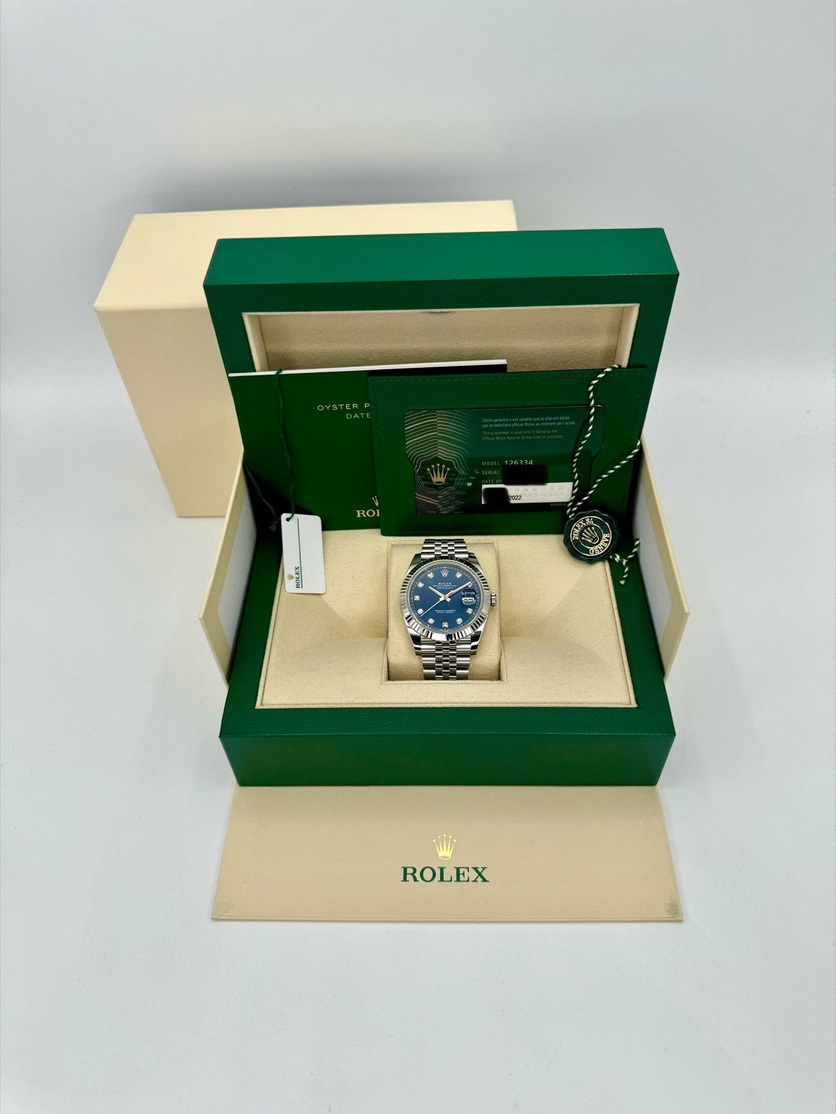 2022 Rolex Datejust 41mm 126334 Jubilee Blue Diamond Dial - Image 11