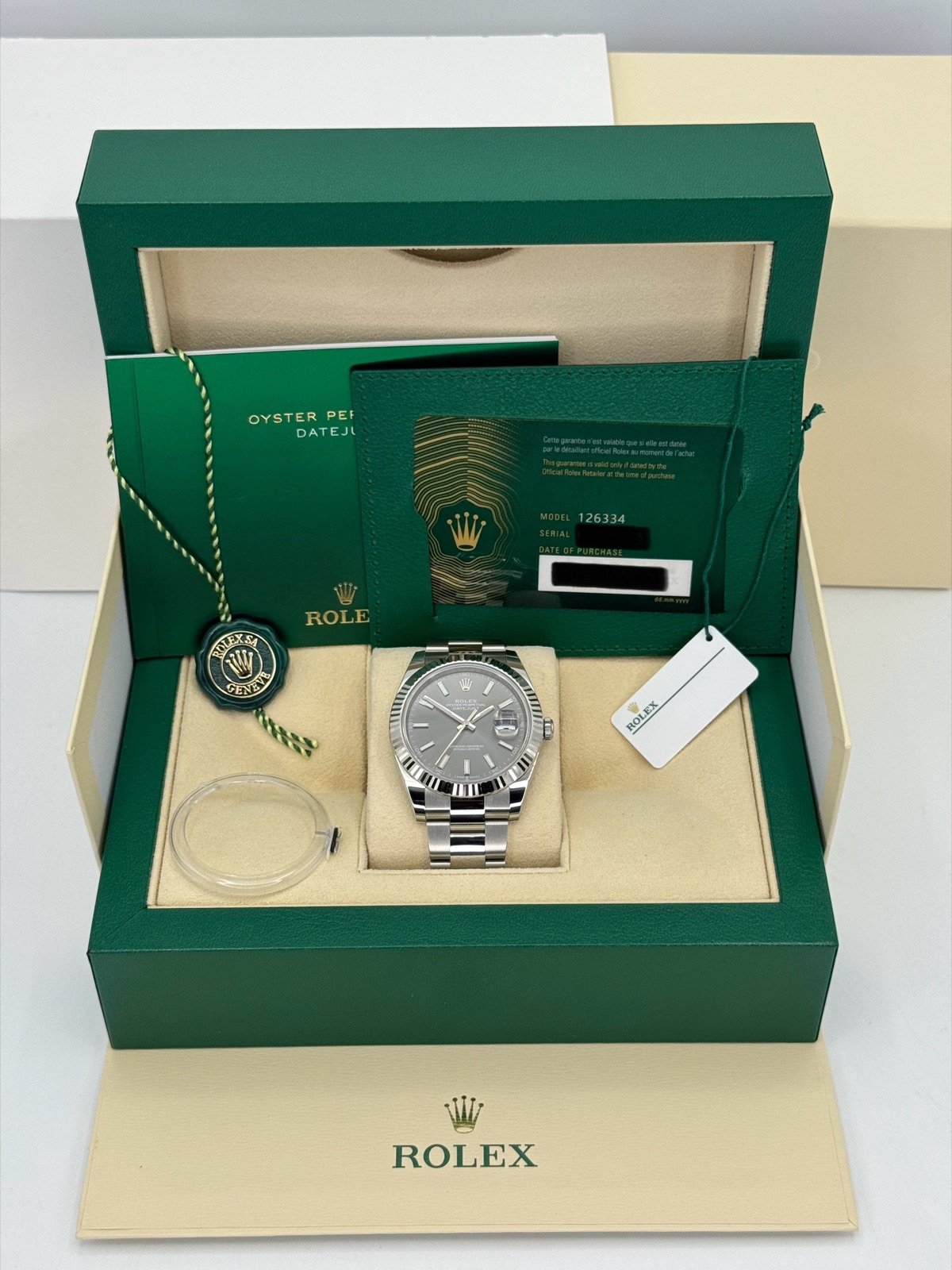 2023 Rolex Datejust 41m 126334 Stainless Steel Oyster Rhodium Dial (Unworn) - Image 12