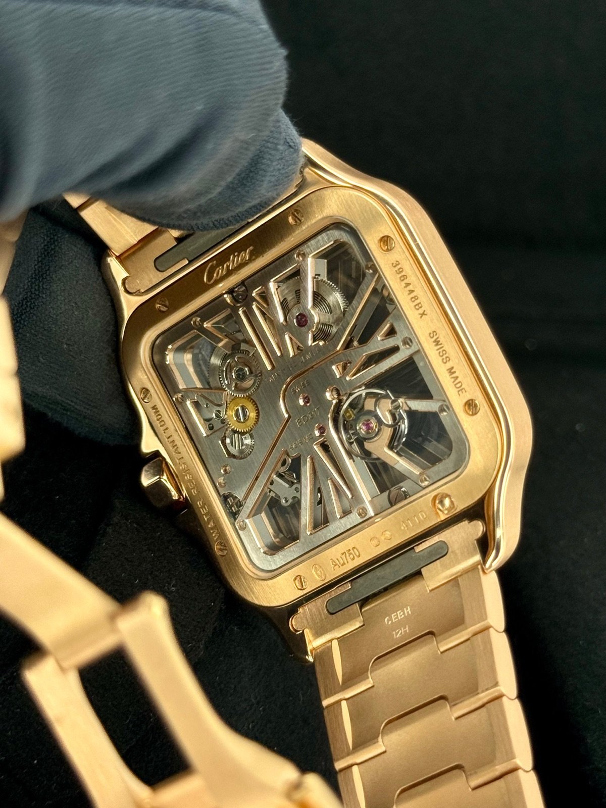 2021 Santos De Cartier 39.8mm WHSA0016 Rose Gold Skeleton Dial - Image 11