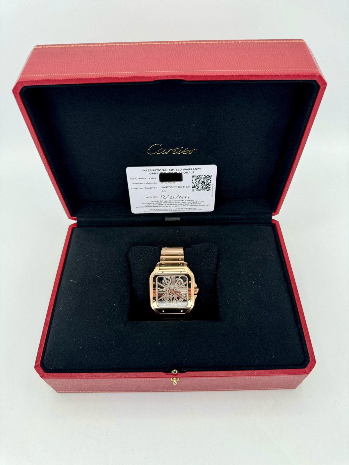 2021 Santos De Cartier 39.8mm WHSA0016 Rose Gold Skeleton Dial - Image 13