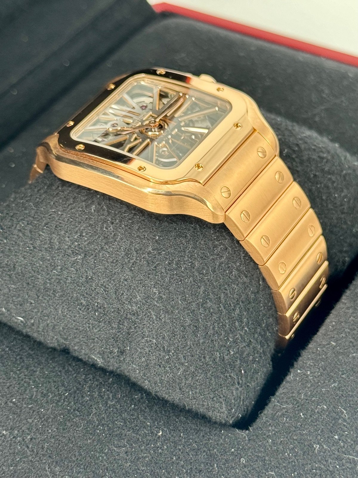 2021 Santos De Cartier 39.8mm WHSA0016 Rose Gold Skeleton Dial - Image 6