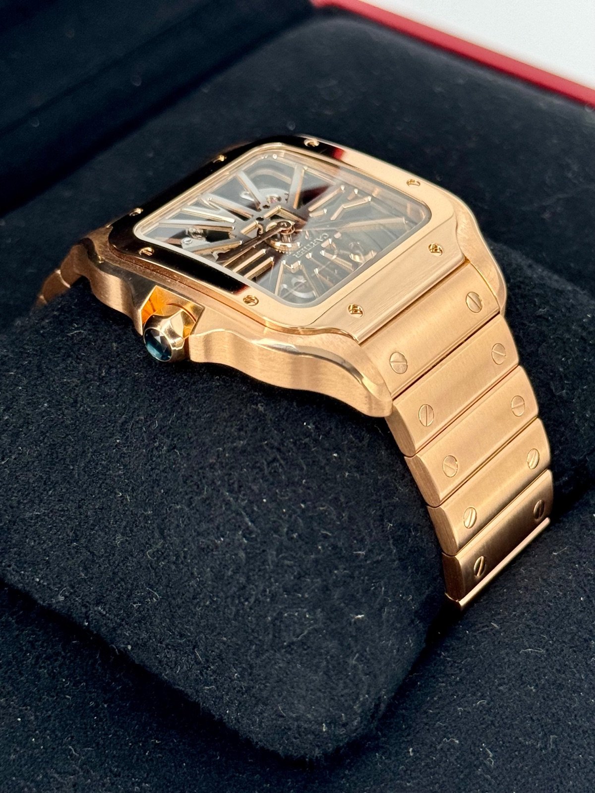 2021 Santos De Cartier 39.8mm WHSA0016 Rose Gold Skeleton Dial - Image 8