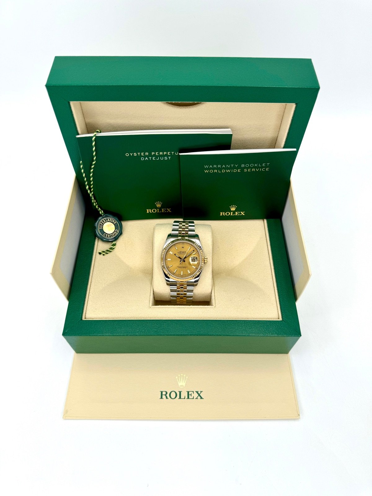 Rolex Datejust 36mm 116233 Two-Tone Jubilee Champagne Stick Dial - Image 11