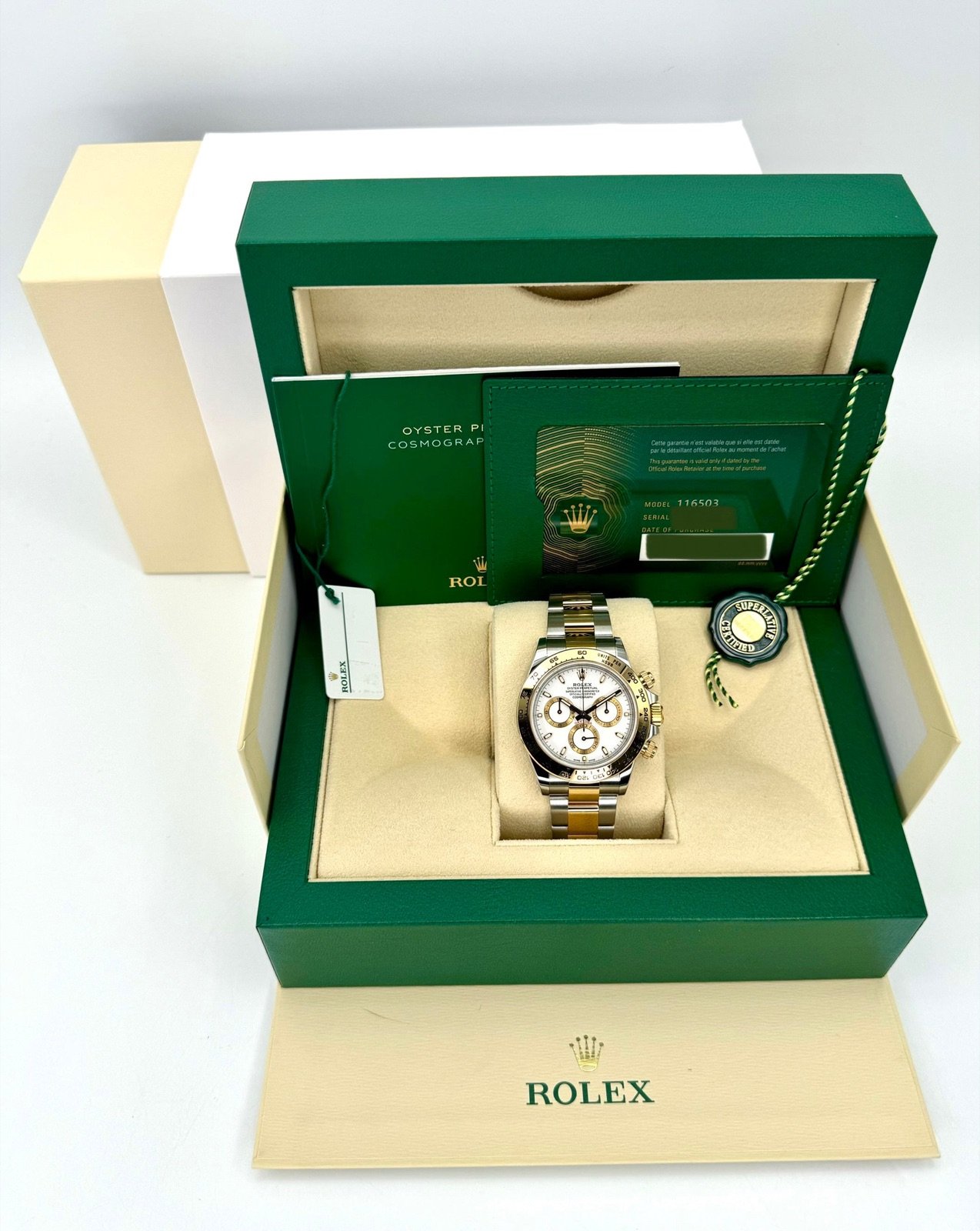 2023 Rolex Daytona 40mm 116503 Two-Tone White Dial - Image 12