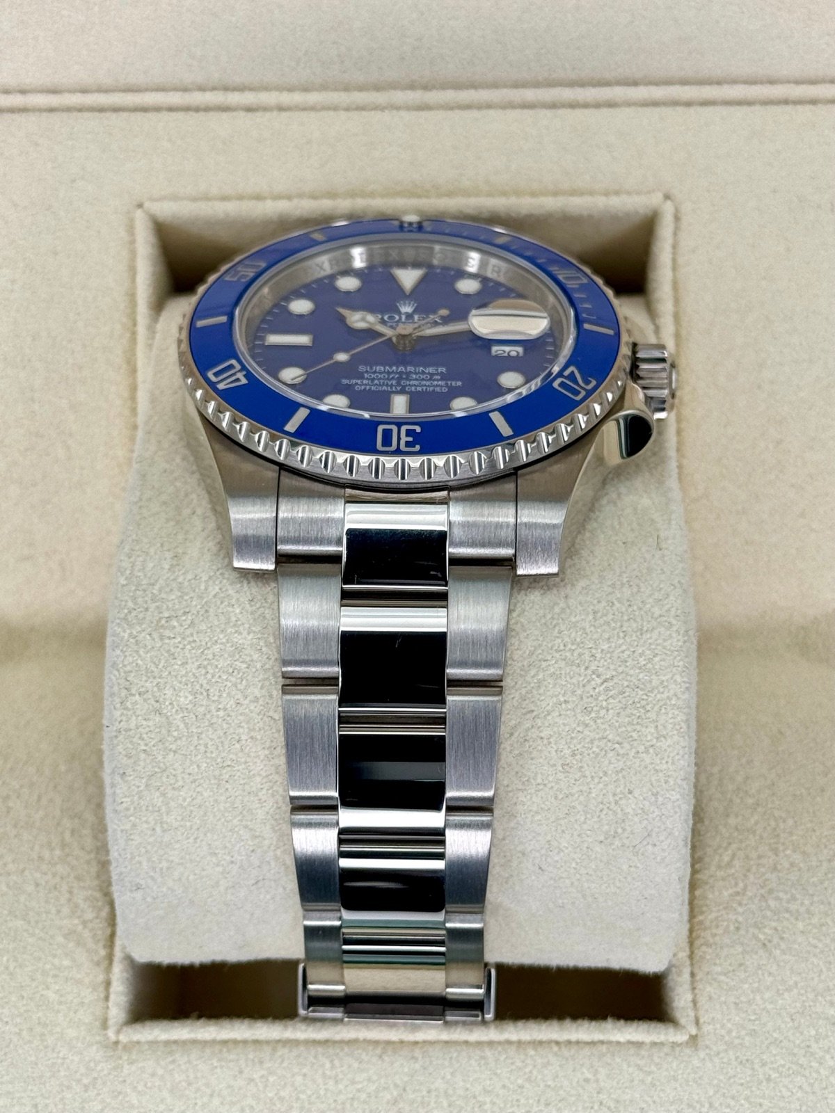 2012 Rolex Submariner “Smurf” 40mm 116619 White Gold Blue Dial - Image 3