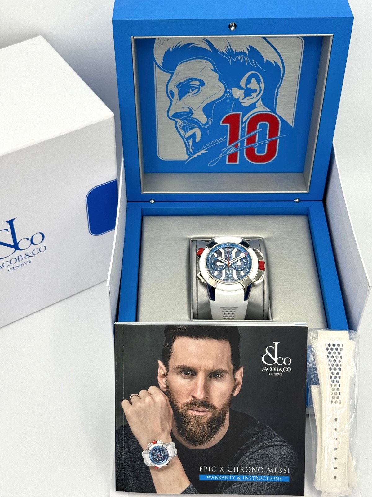 2020 Jacob & Co Epic X Chrono Messi 47mm EC313.20.PE.LL.K Titanium - Image 12