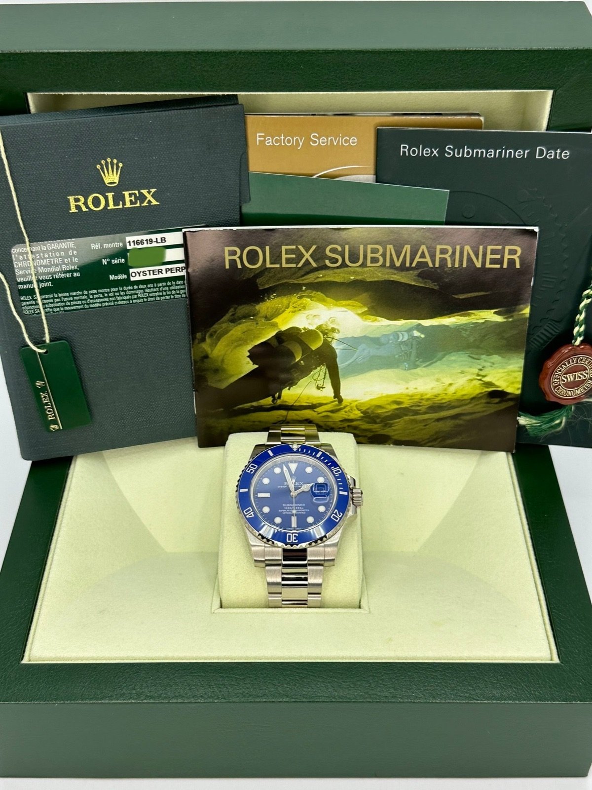 2009 Rolex Submariner “Smurf” 40mm 116619LB White Gold Blue Dial - Image 11
