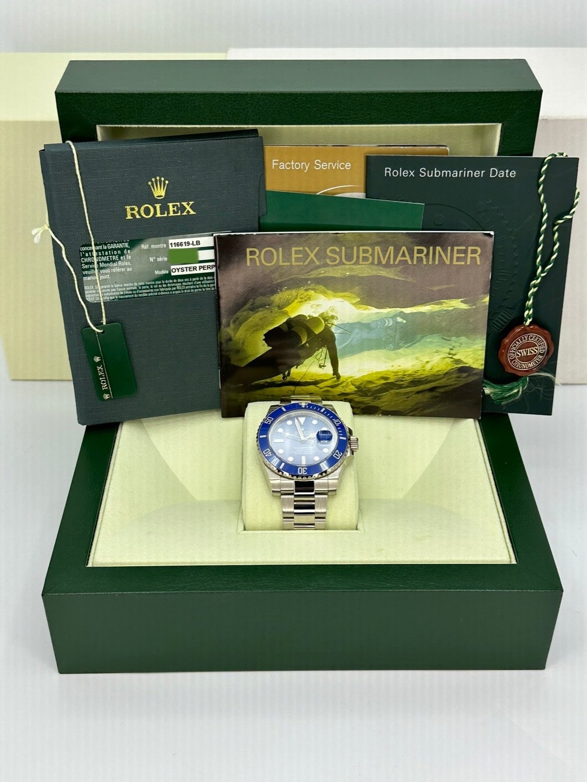 2009 Rolex Submariner “Smurf” 40mm 116619LB White Gold Blue Dial - Image 12