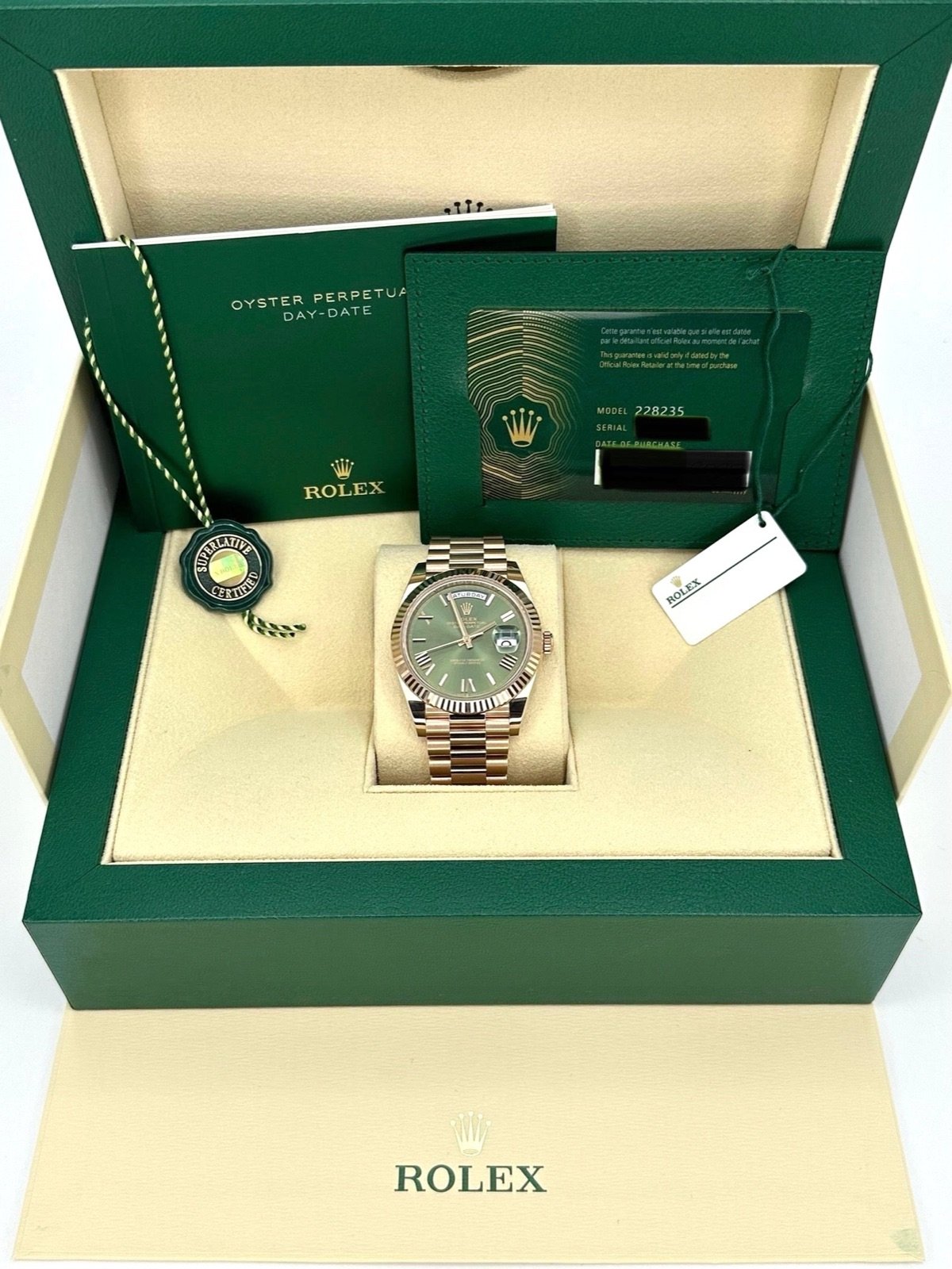 2024 Rolex Day-Date 40mm 228235 Presidential Rose Gold Olive Dial (Unworn) - Image 11