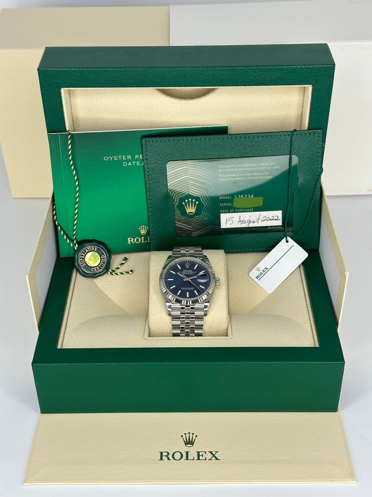 2022 Rolex Datejust 36mm 126234 Jubilee Blue Dial - Image 12