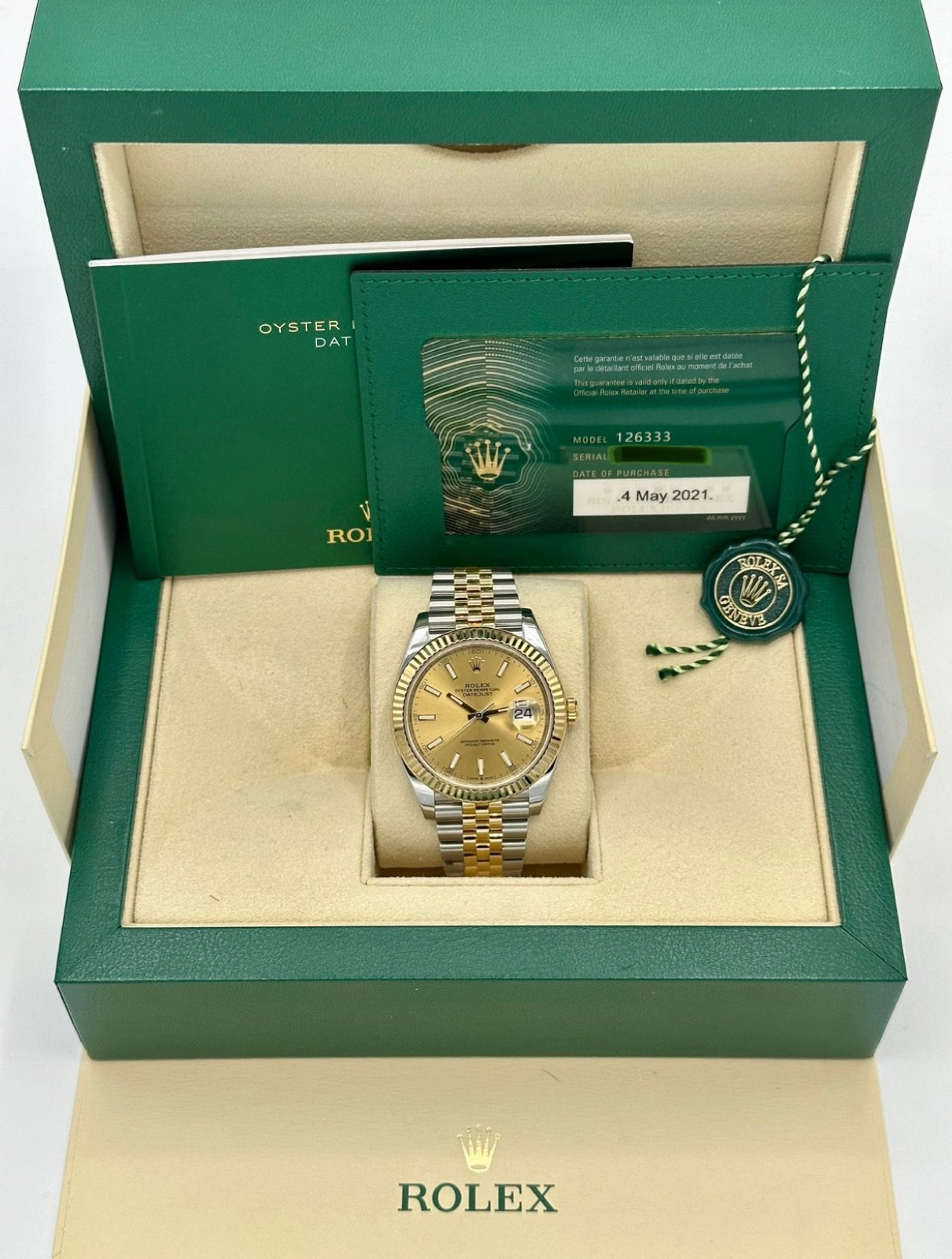 2021 Rolex Datejust 41mm 126333 Two-Tone Jubilee Champagne Stick Dial - Image 11