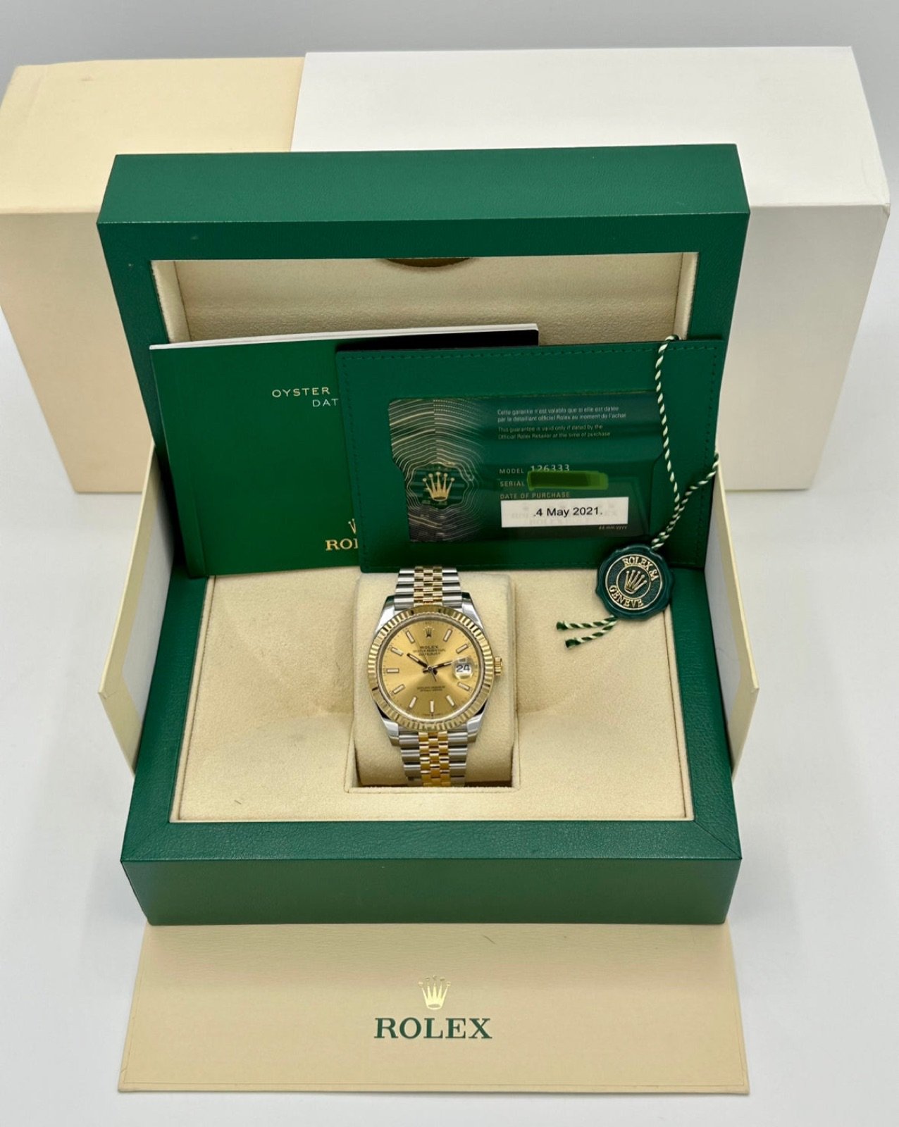 2021 Rolex Datejust 41mm 126333 Two-Tone Jubilee Champagne Stick Dial - Image 12