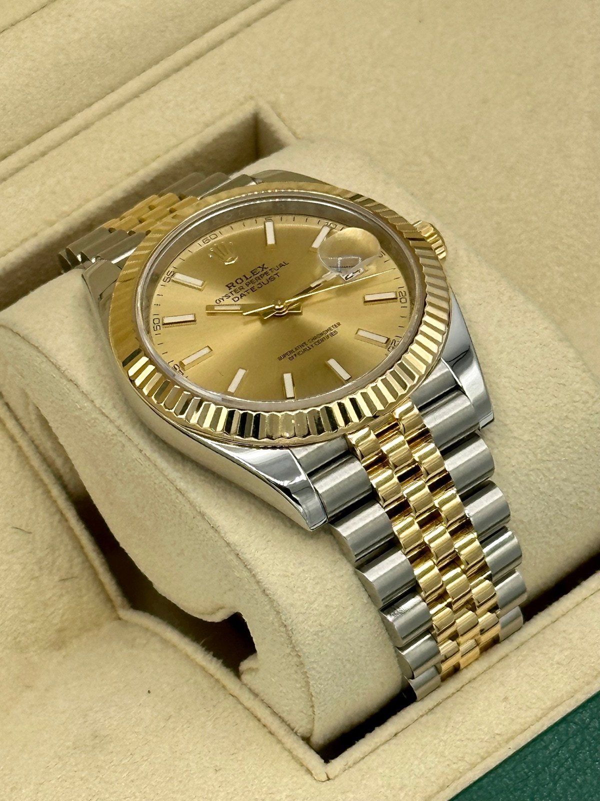 2021 Rolex Datejust 41mm 126333 Two-Tone Jubilee Champagne Stick Dial - Image 8