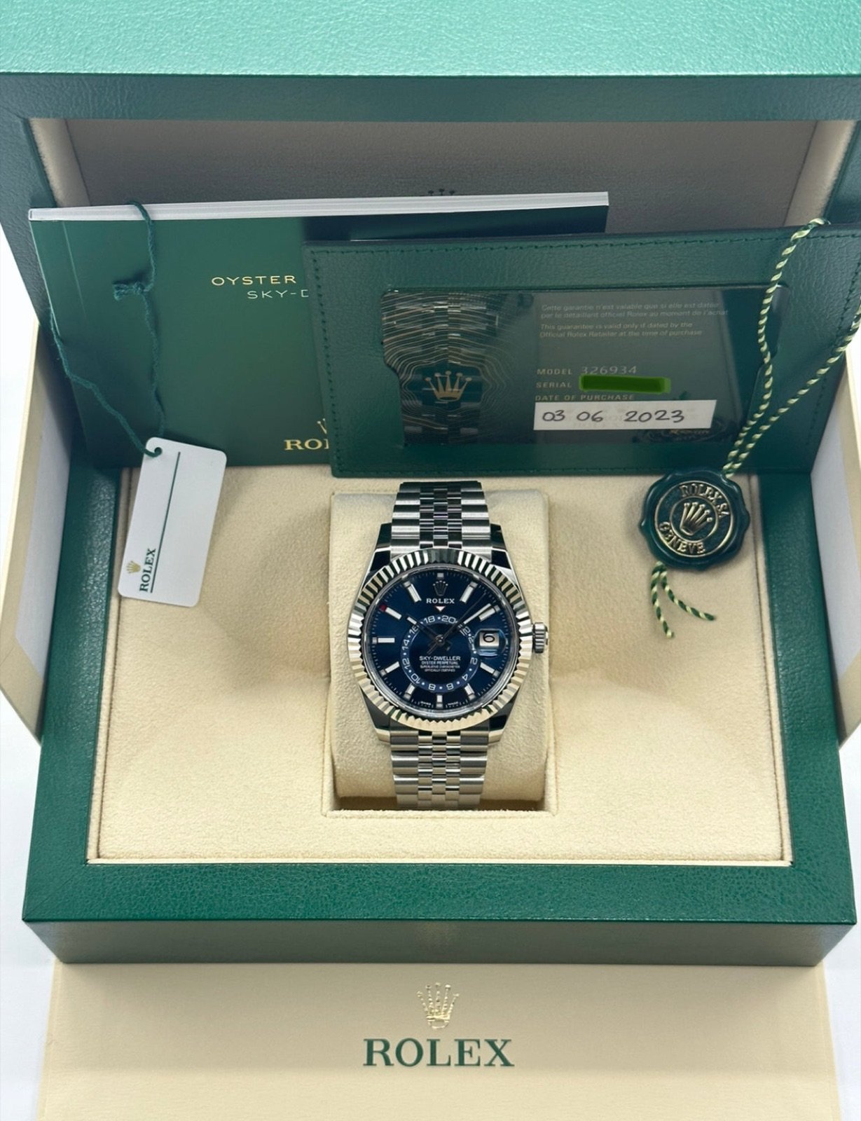 Rolex 2023 Sky-Dweller 42mm 326934 Jubilee Blue Dial (Unworn) - Image 11