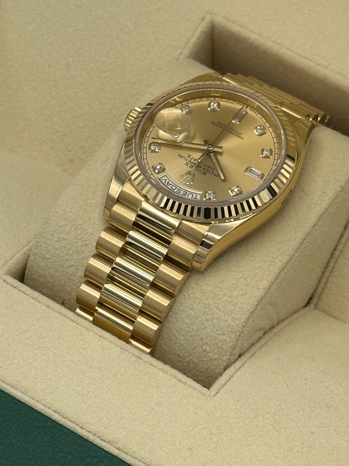 2023 Rolex Day-Date 36mm 128238 Champagne Diamond Dial - Image 5