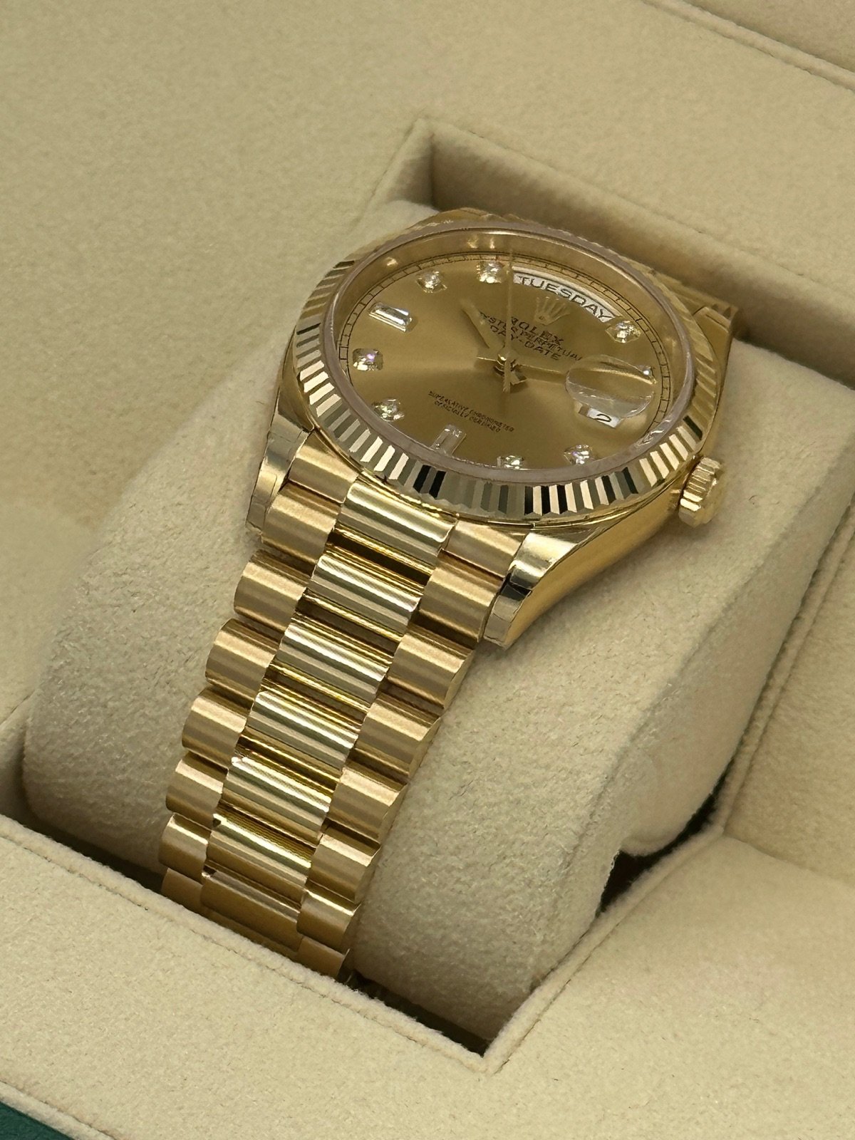 2023 Rolex Day-Date 36mm 128238 Champagne Diamond Dial - Image 7