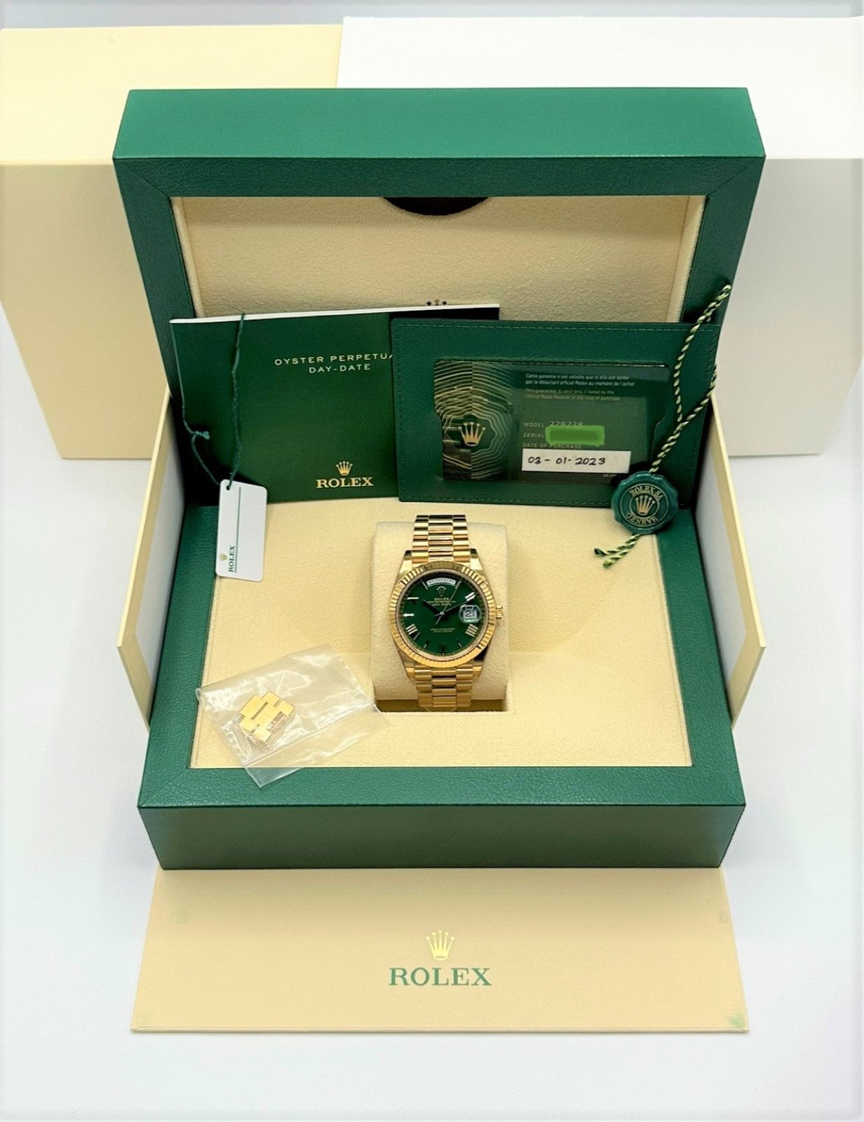 2023 Rolex Day-Date 40mm 228238 Presidential Green Dial - Image 11