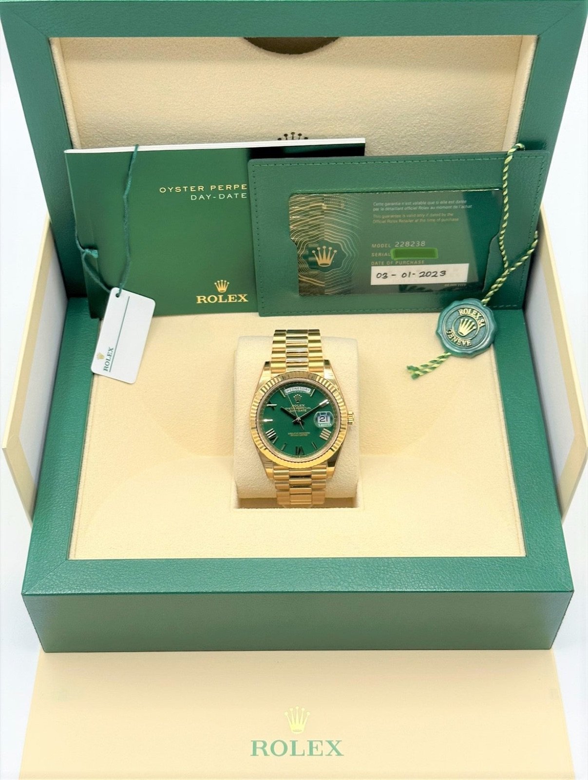 2023 Rolex Day-Date 40mm 228238 Presidential Green Dial - Image 12
