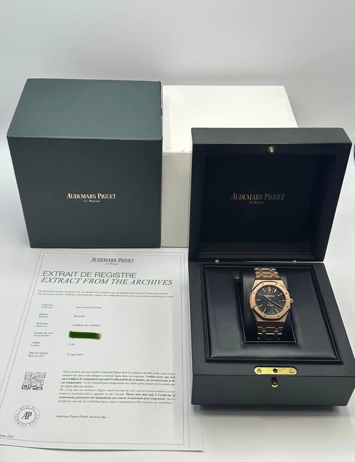 2013 Audemars Piguet Royal Oak 41mm 15400OR Rose Gold Black Dial - Image 14