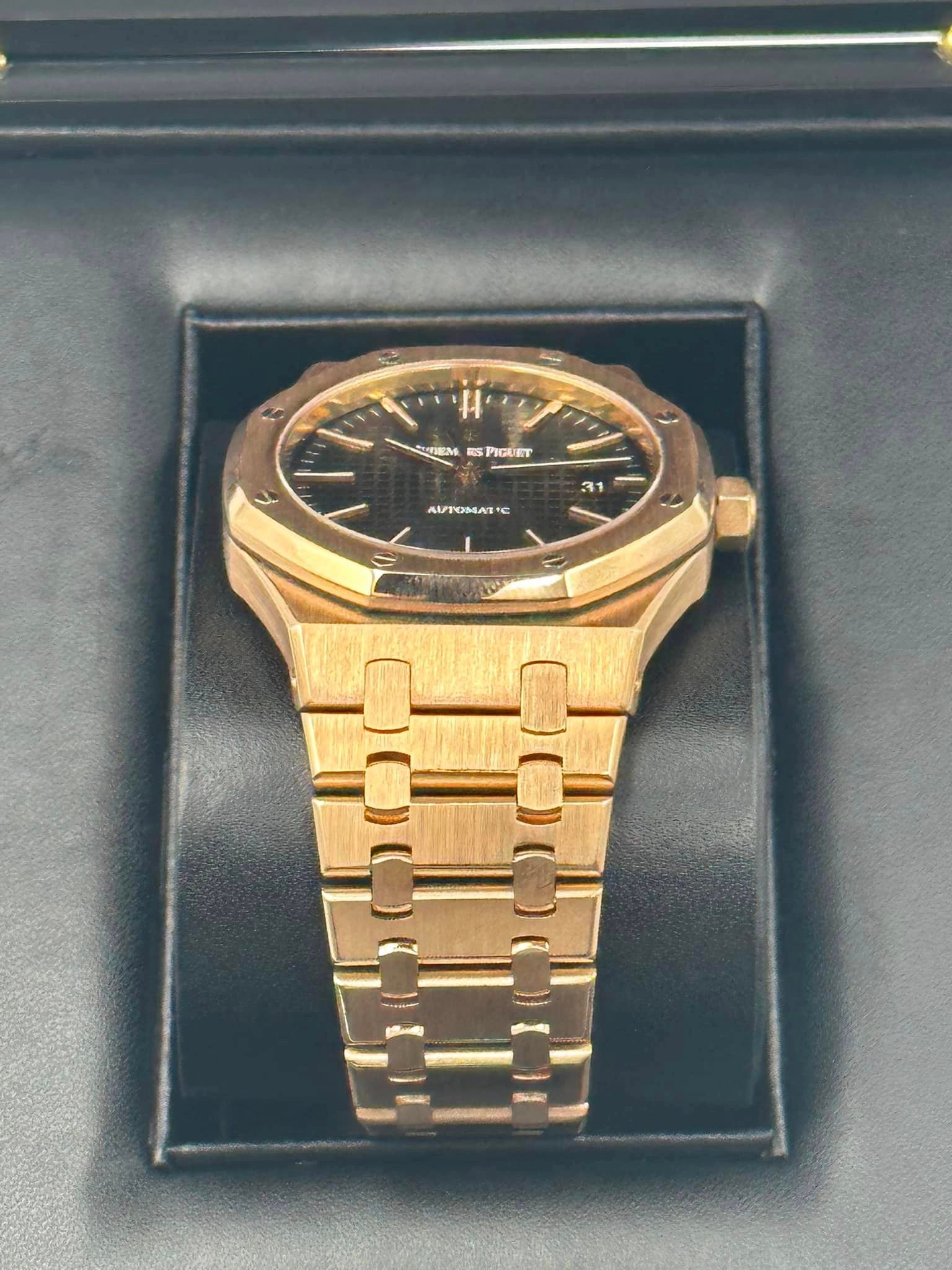 2013 Audemars Piguet Royal Oak 41mm 15400OR Rose Gold Black Dial - Image 3