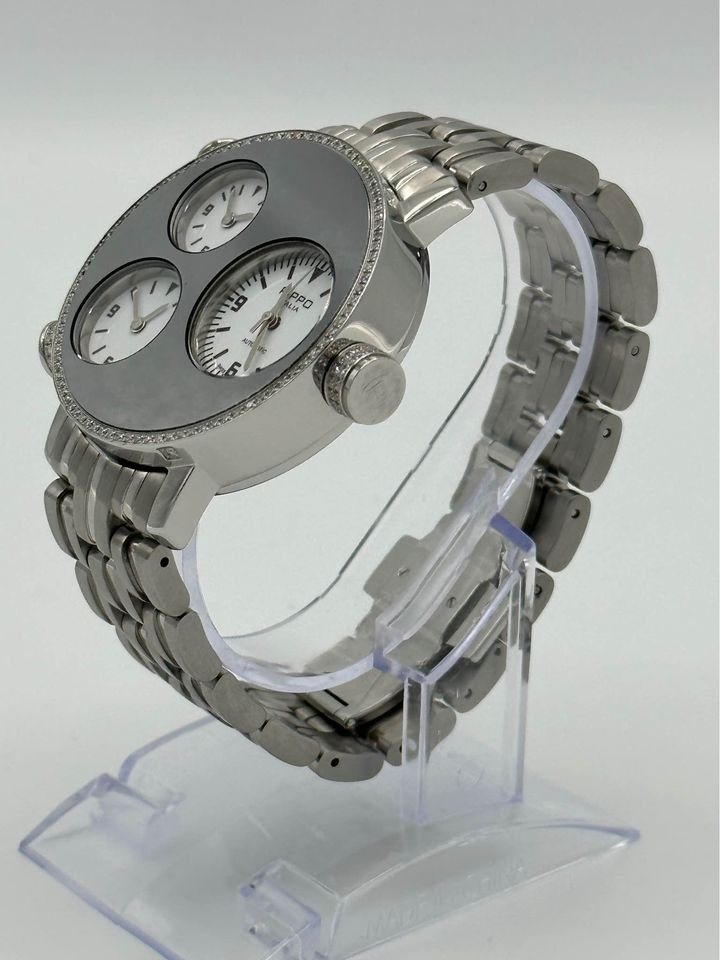 Pippo Perez Lifetime 43mm 012-0351 Pave Diamond Bezel White Dials - Image 3