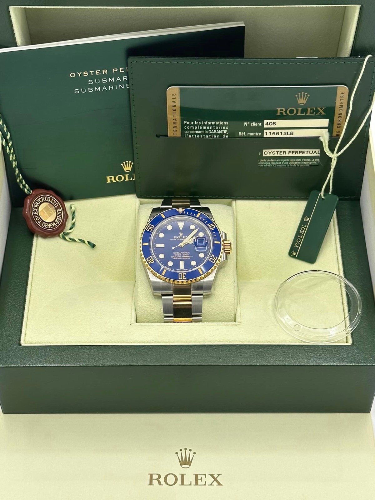 OLD STOCK 2012 Rolex Submariner 40mm 116613LB RARE FLAT BLUE DIAL (Unworn) - Image 12
