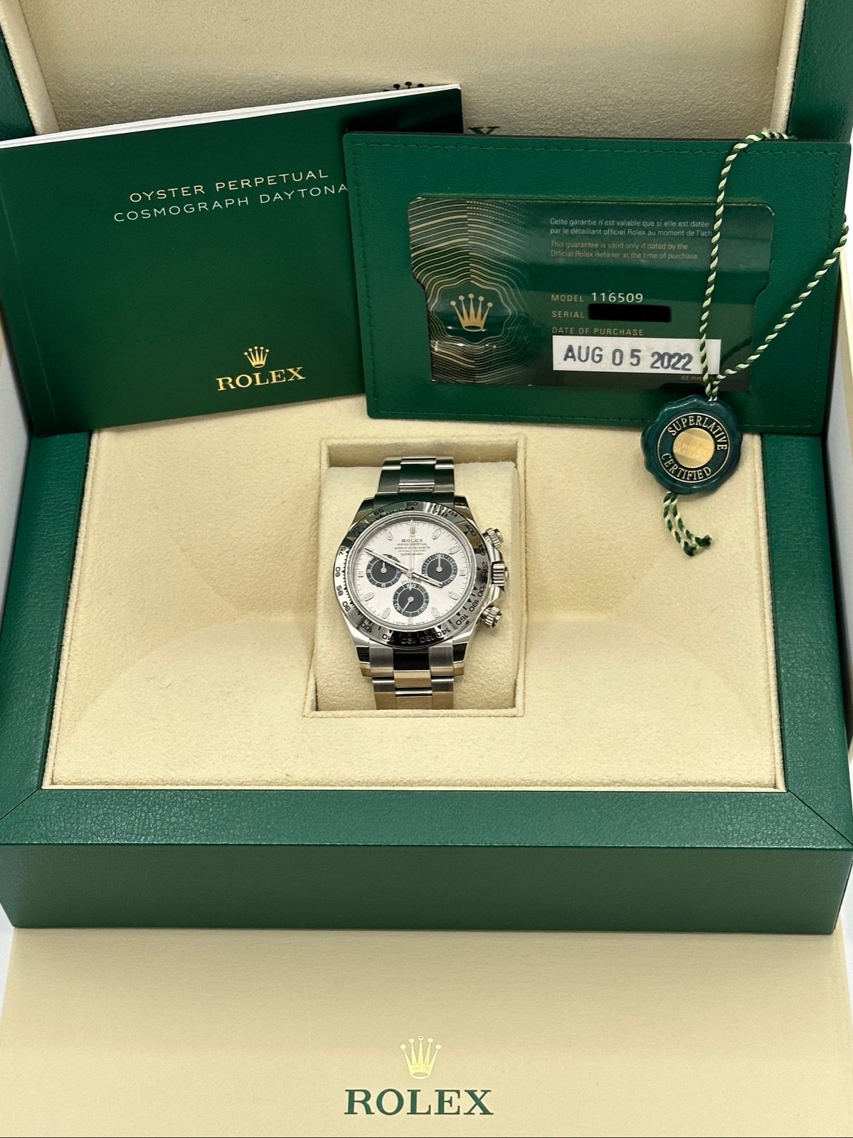 2022 Rolex Daytona 40mm 116509 White Gold Silver Dial - Image 12