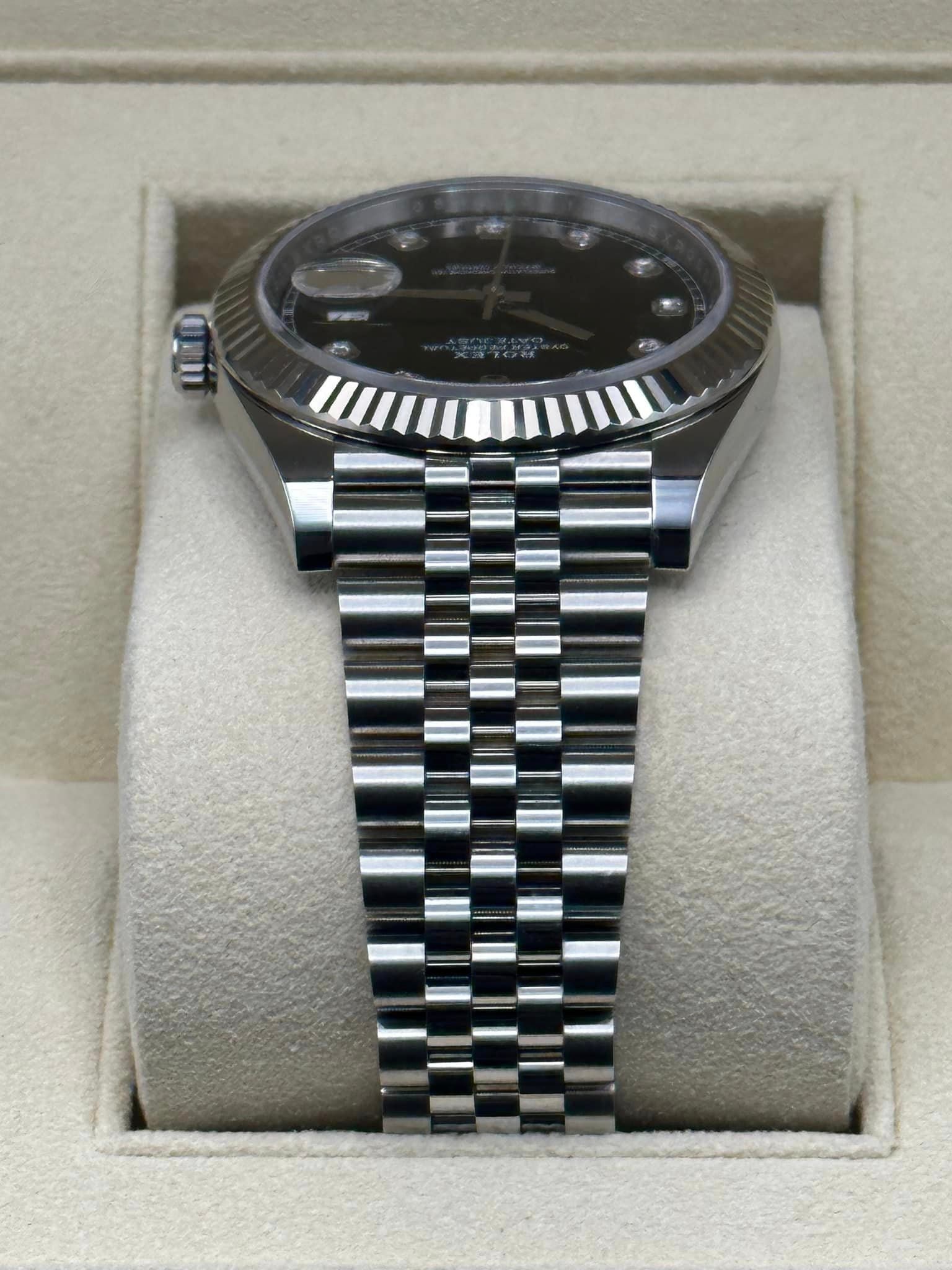 2019 Rolex Datejust 41mm 126334 Jubilee Black Diamond Dial - Image 4