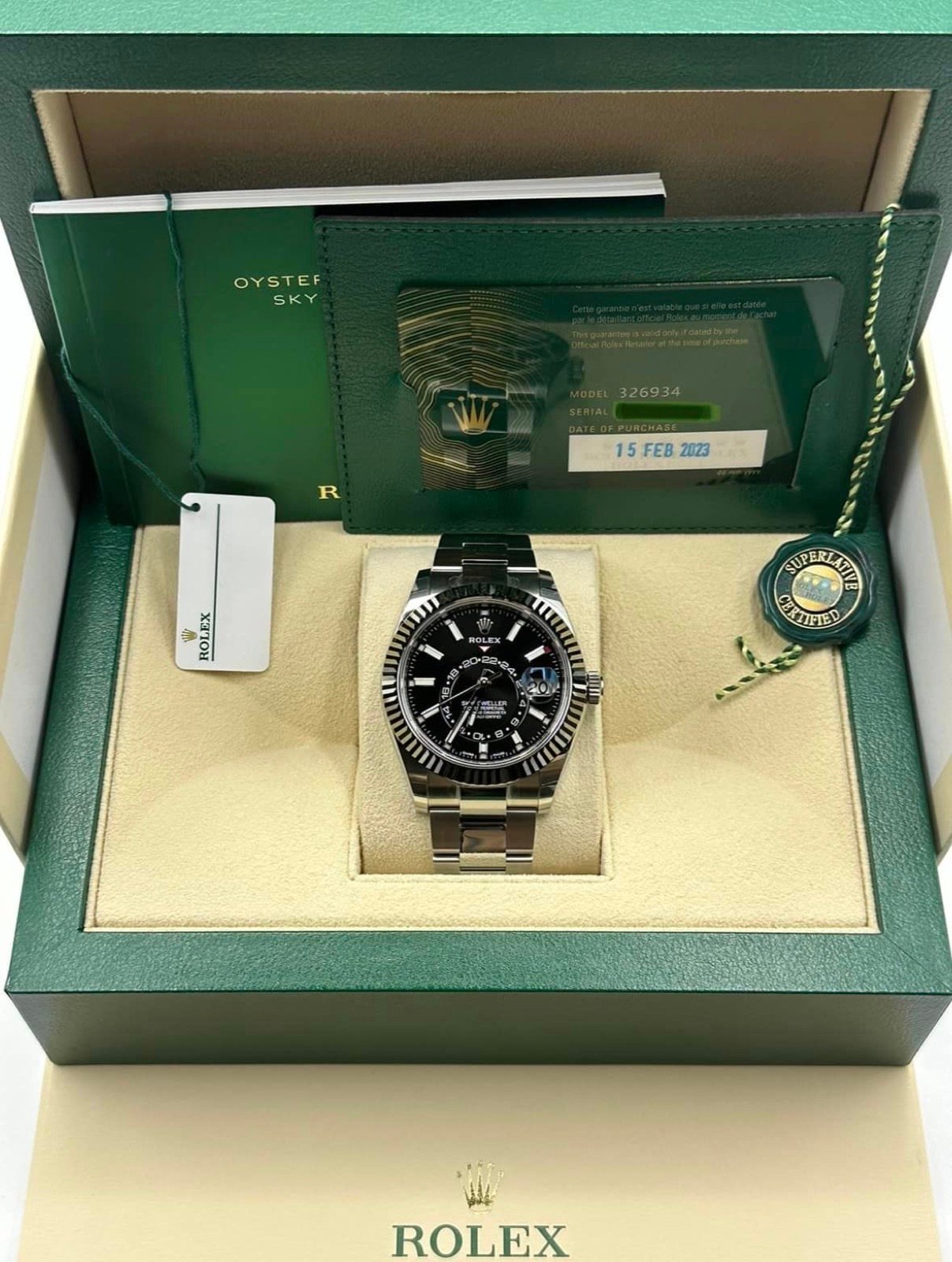 2023 Sky-Dweller 42mm 326934 Oyster Black Dial (Unworn) - Image 11