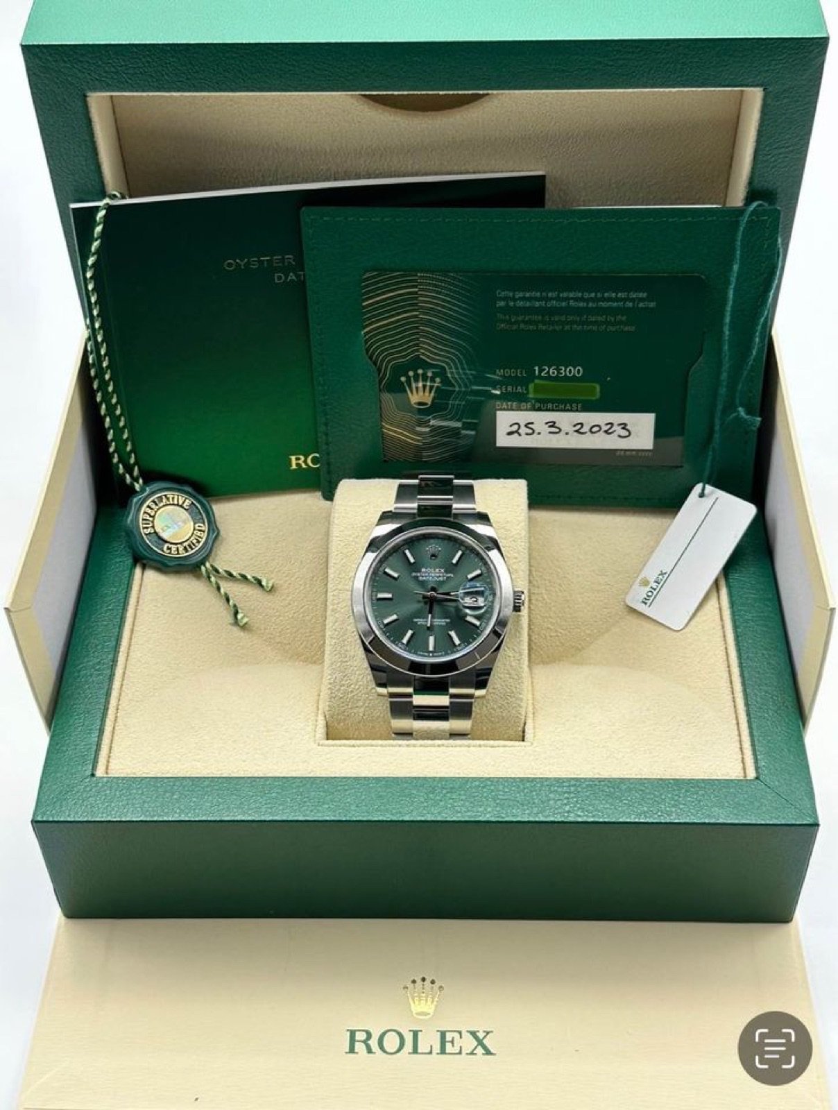 2023 Rolex Datejust 41mm 126300 Oyster Green Dial (Unworn) - Image 9