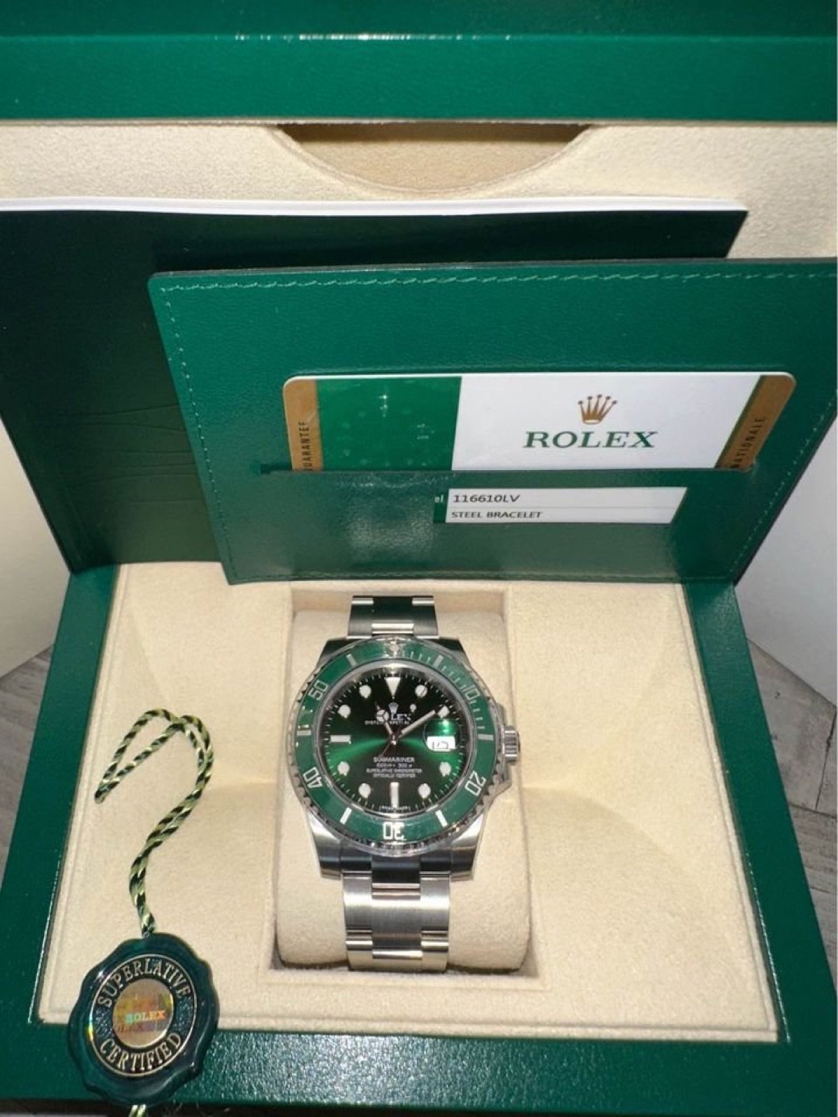2015 Rolex Submariner “Hulk” 40mm 116610LV Green Dial (Unworn) - Image 10